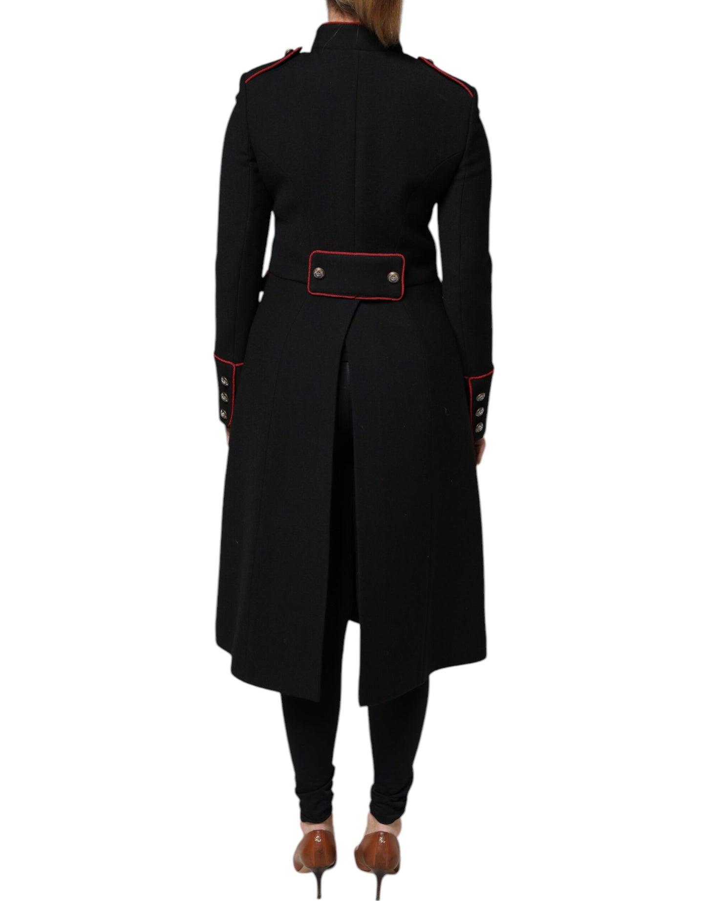 Schwarze einreihige Trenchcoat-Jacke