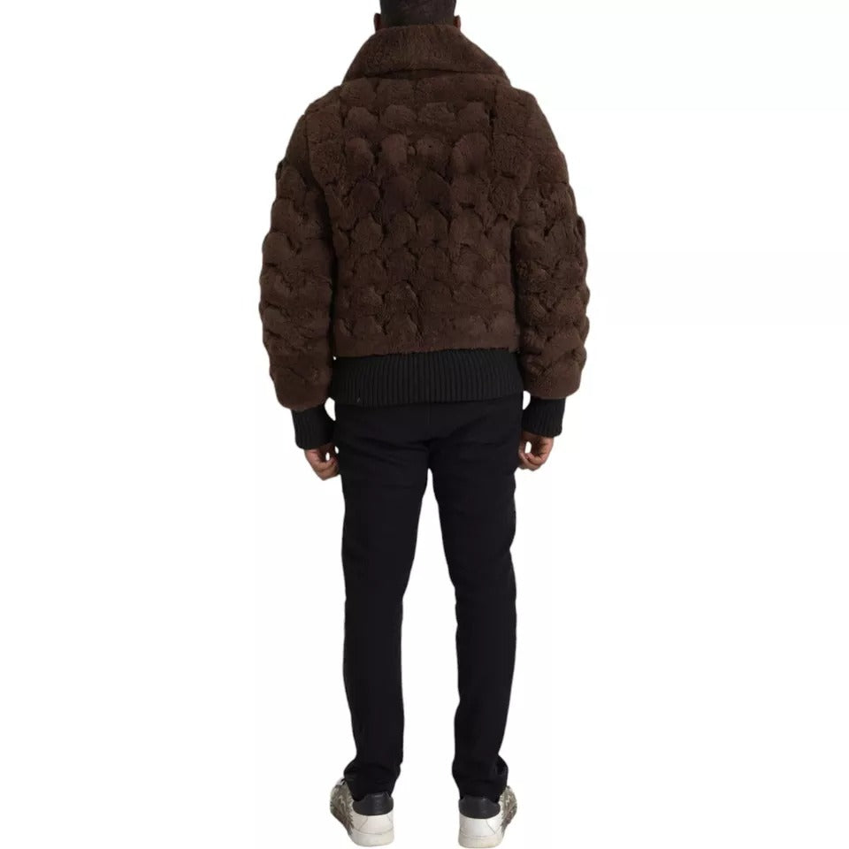 Braune Pelz Lamm Shearling Mantel Jacke