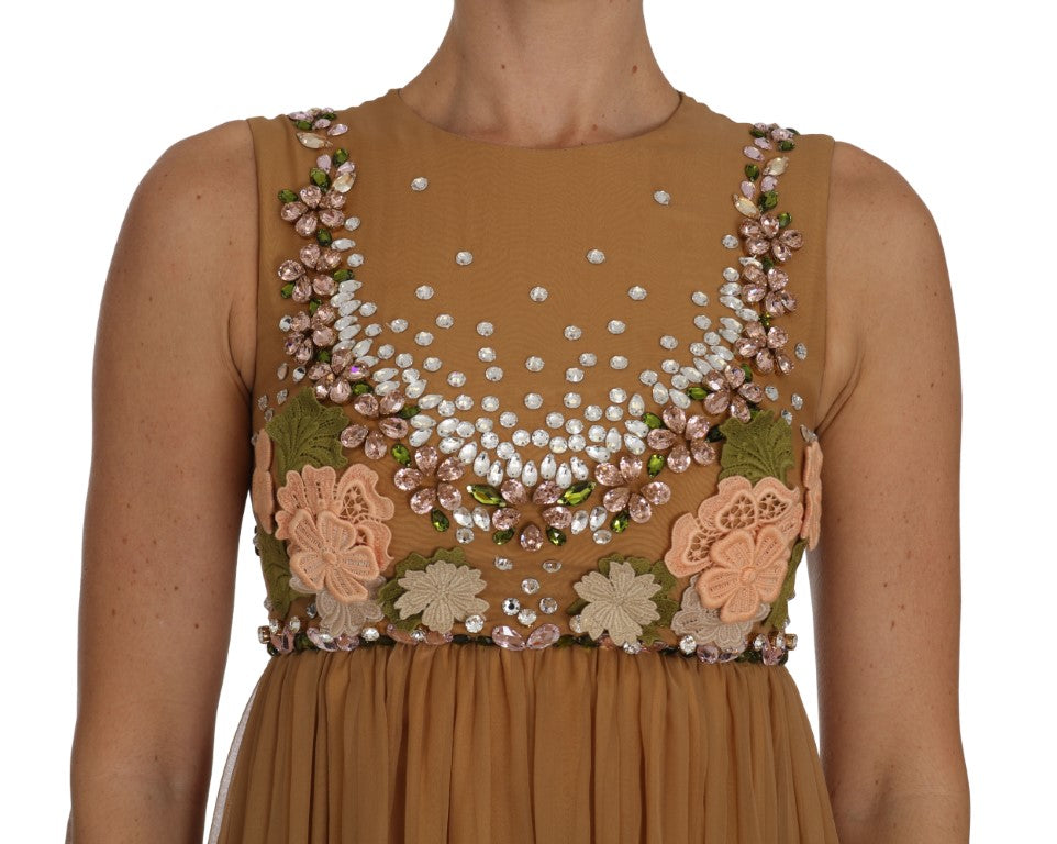 A-Linien-Kleid aus Kristallseide in Gold