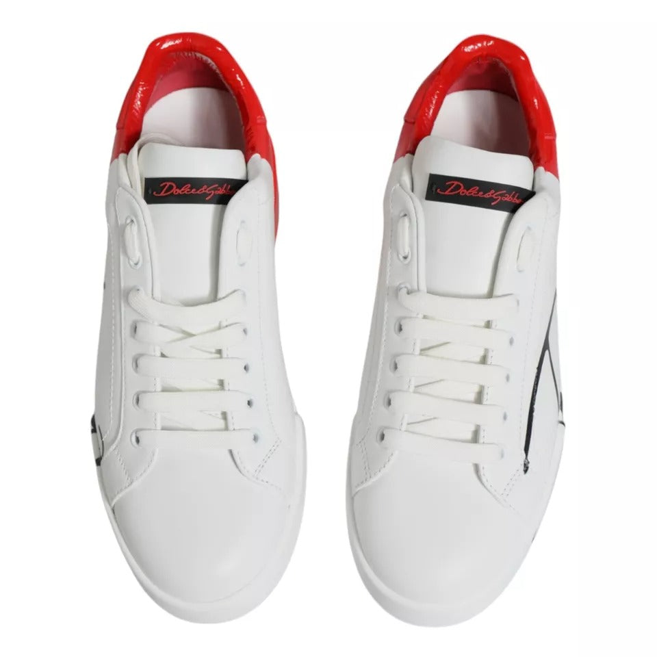 Weiß Rot Portofino Low Top Sneakers Schuhe