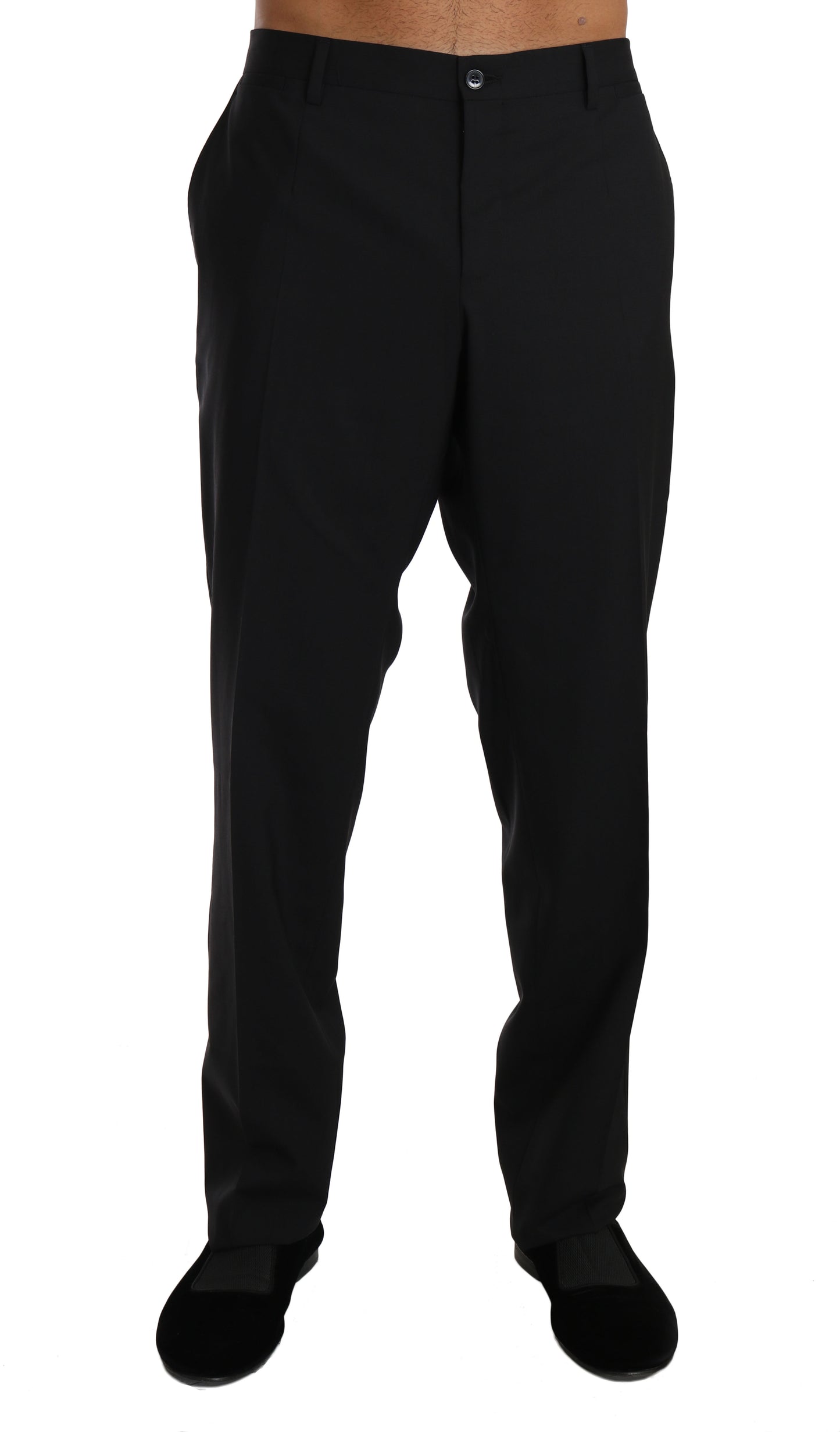 Schwarze formelle Hose aus Wollstretch