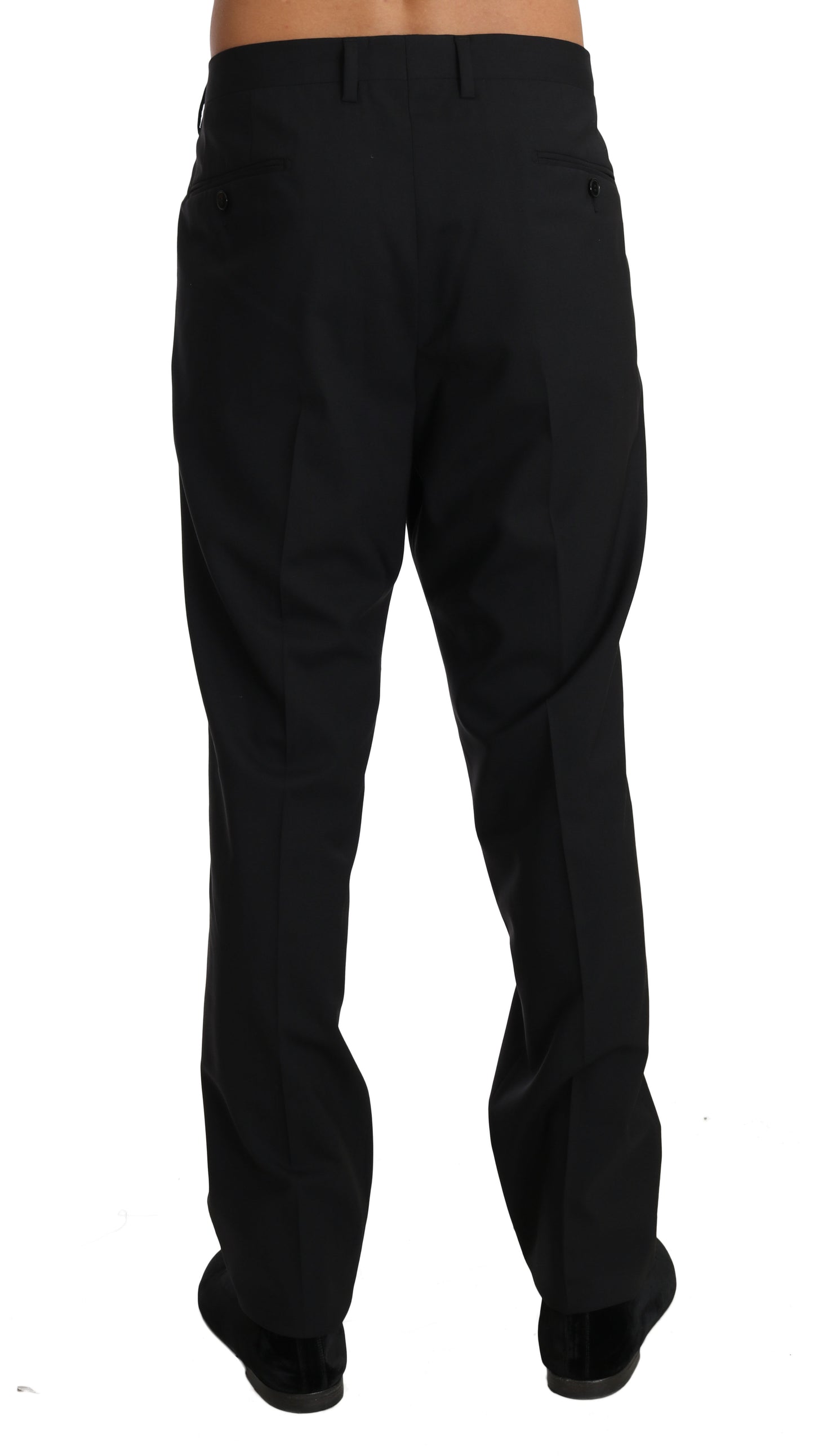 Schwarze formelle Hose aus Wollstretch