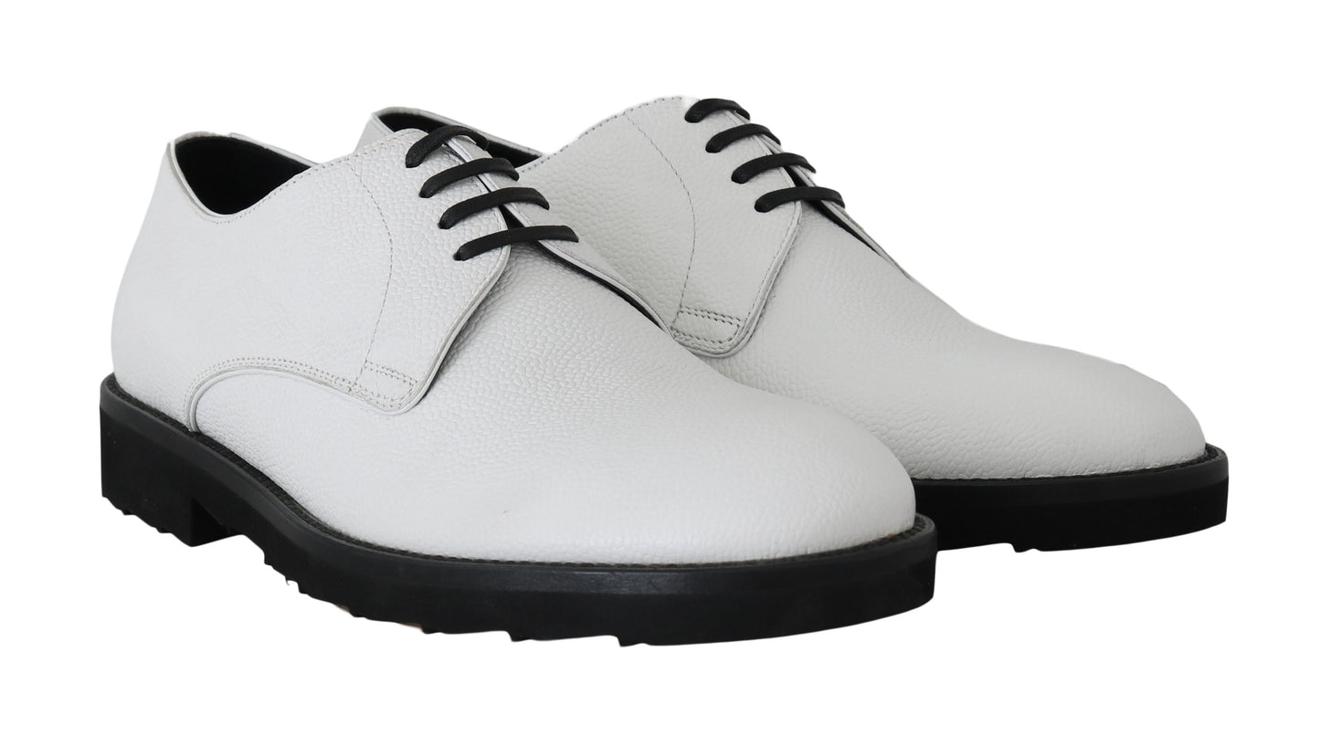 Weiße Derby-Schuhe aus Leder für formelle Anlässe