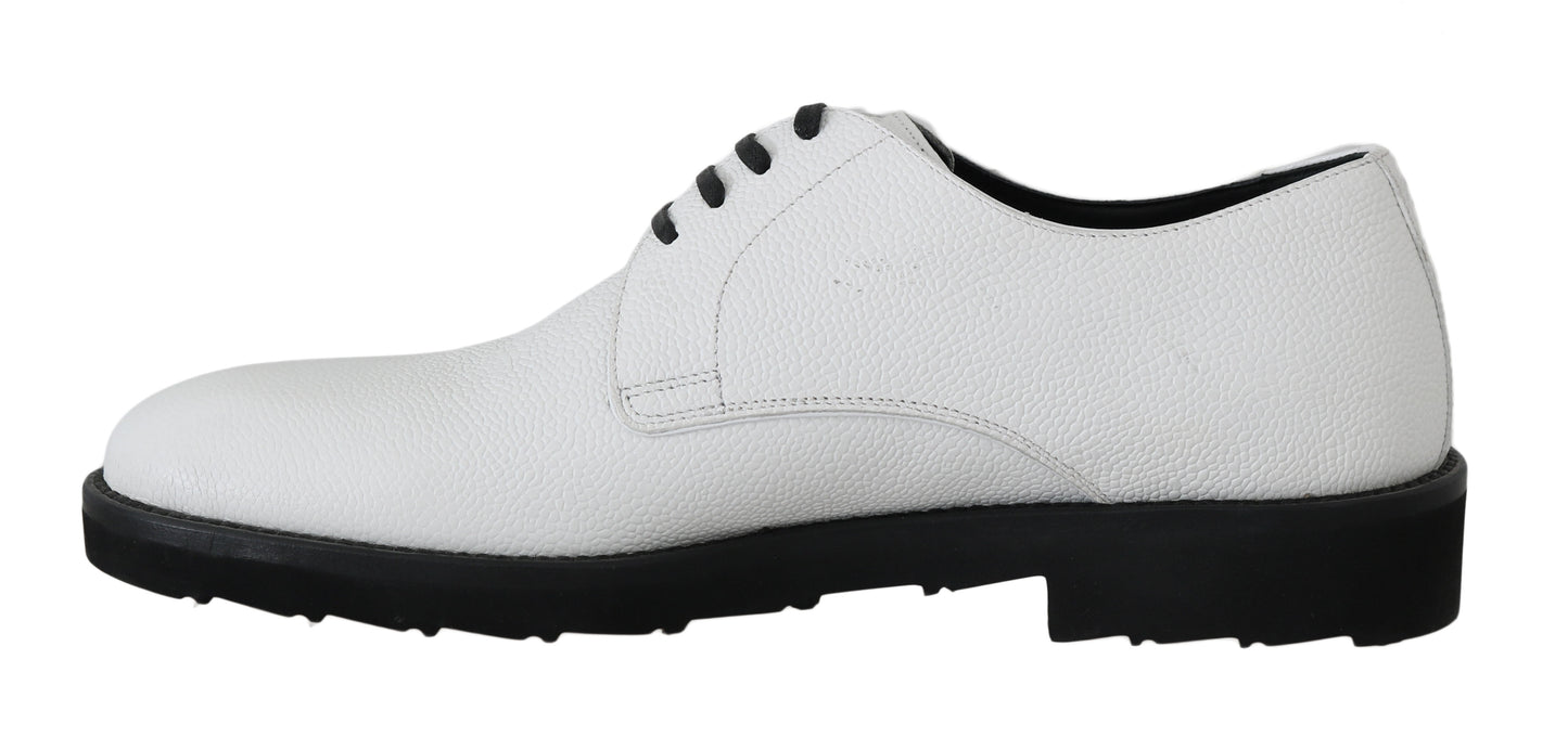 Weiße Derby-Schuhe aus Leder für formelle Anlässe