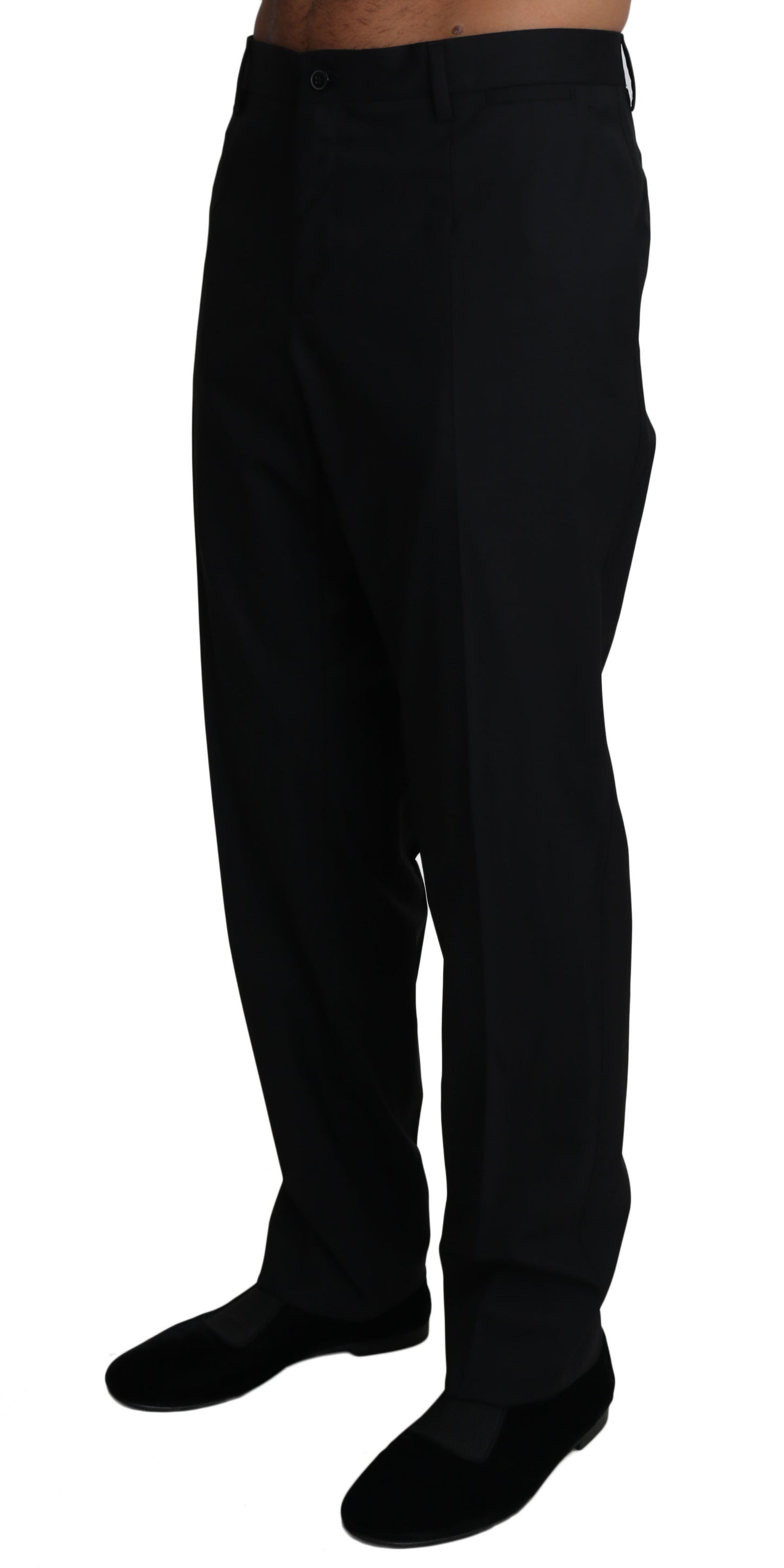 Schwarze Anzughose aus Wollstretch