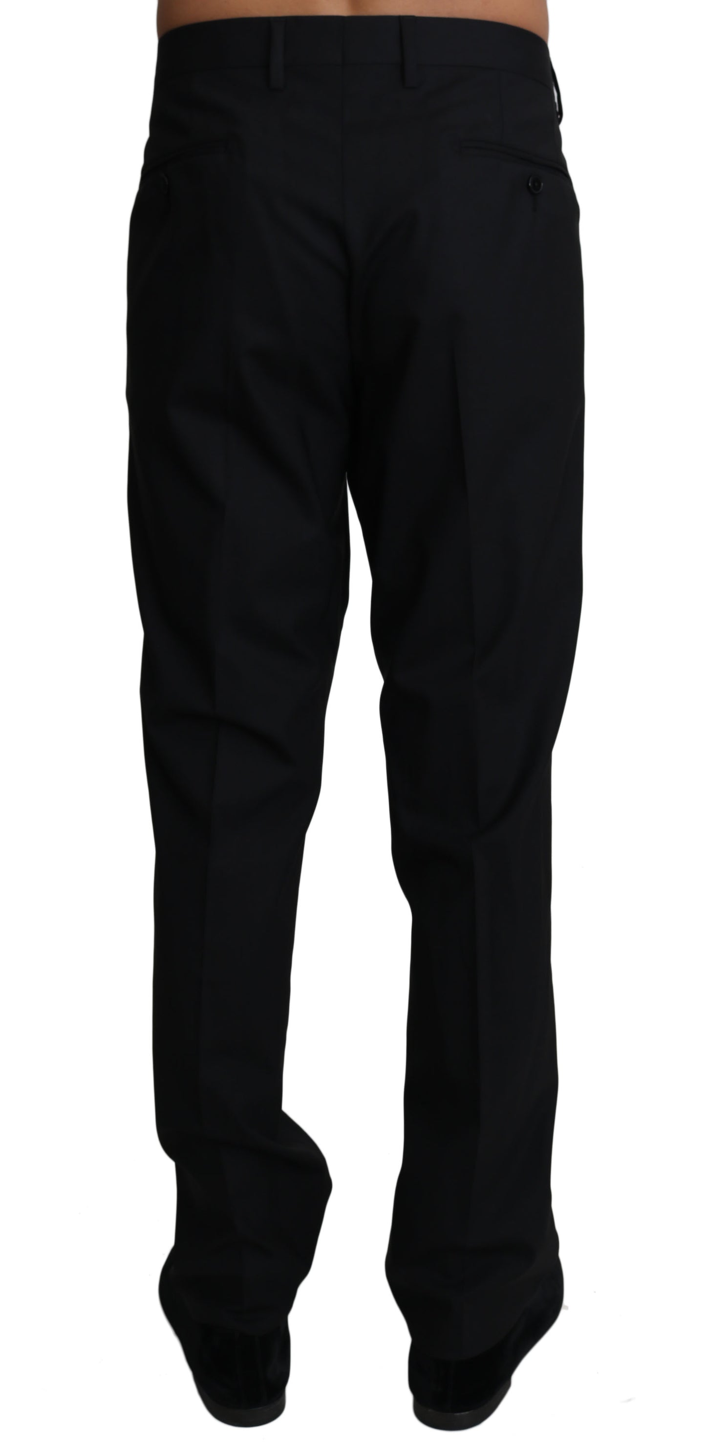 Schwarze Anzughose aus Wollstretch