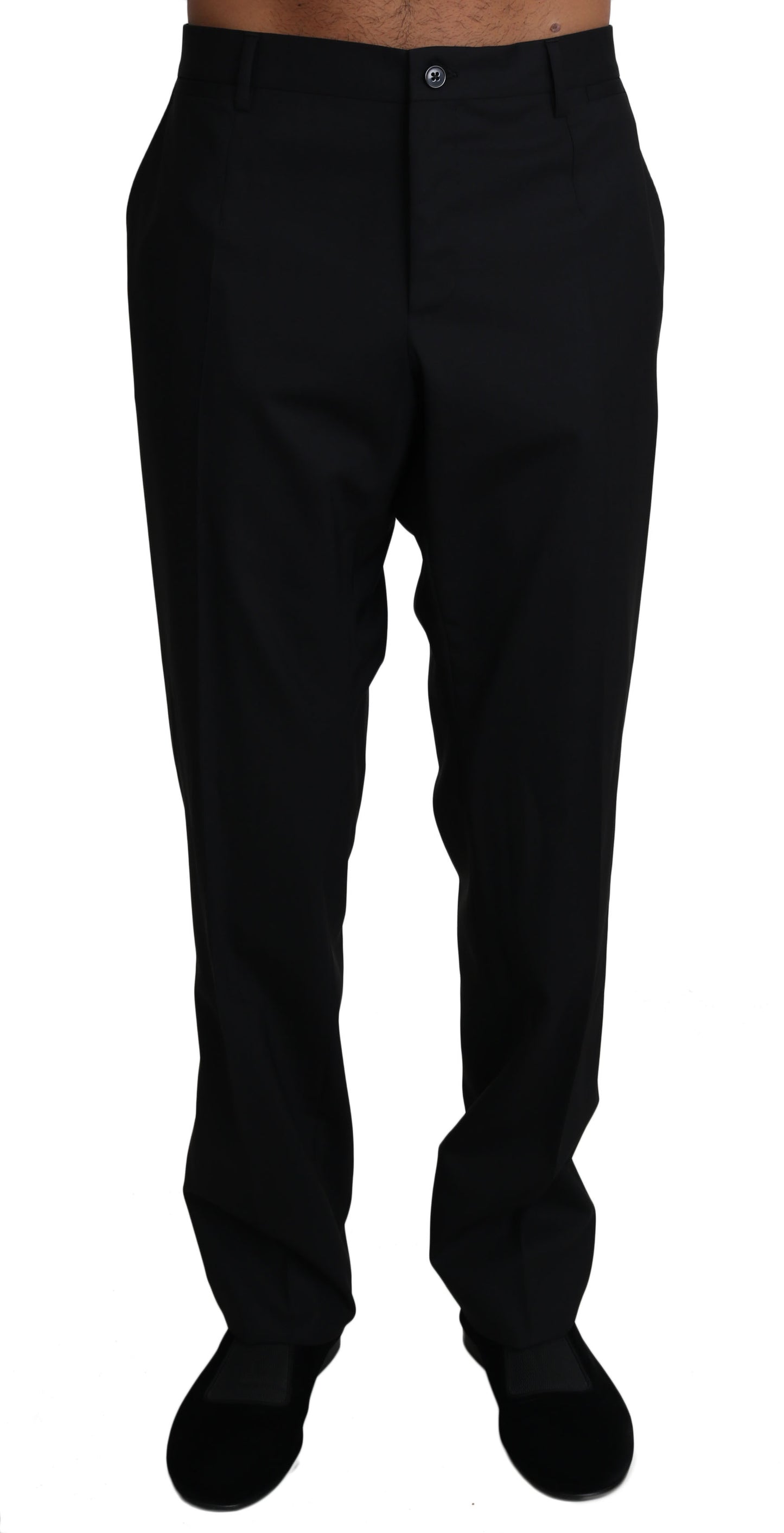Schwarze Anzughose aus Wollstretch