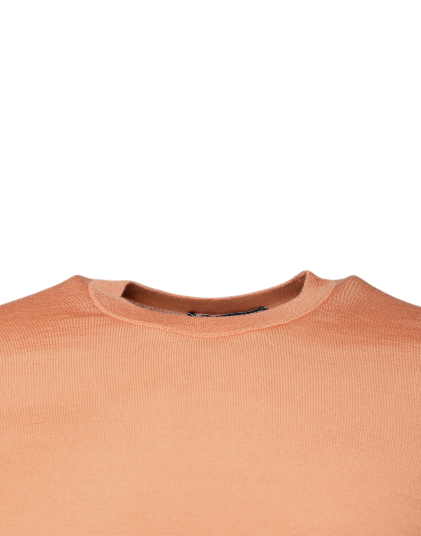 Beigefarbener Pullover aus Wolle mit Rundhalsausschnitt, kurzer Pullover