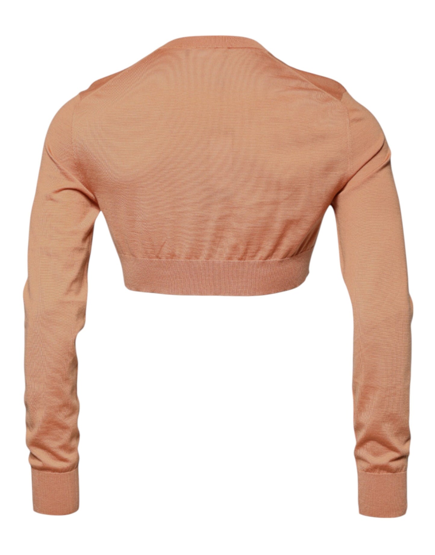 Beigefarbener Pullover aus Wolle mit Rundhalsausschnitt, kurzer Pullover