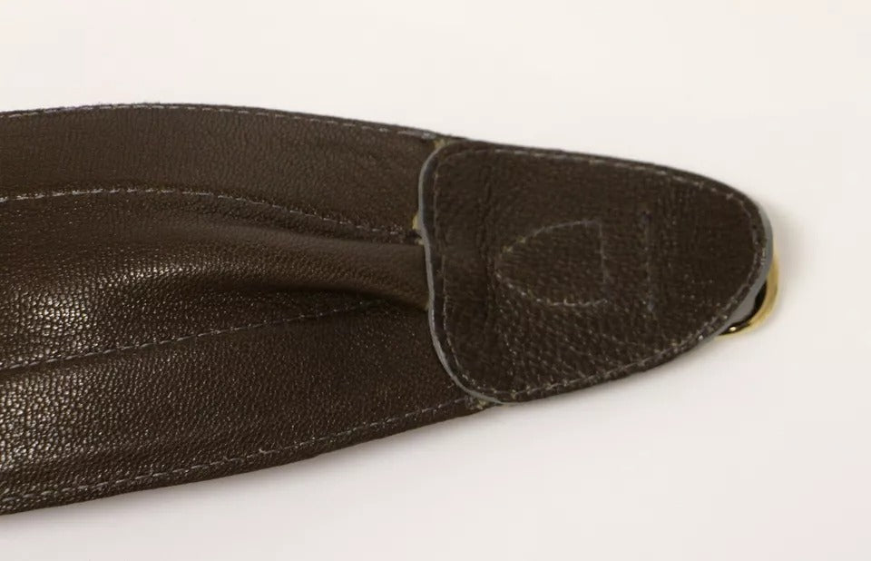 Brauner D&G-Ledergürtel aus Leinen mit Logo