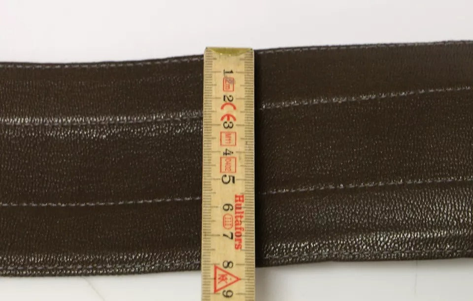 Brauner D&G-Ledergürtel aus Leinen mit Logo