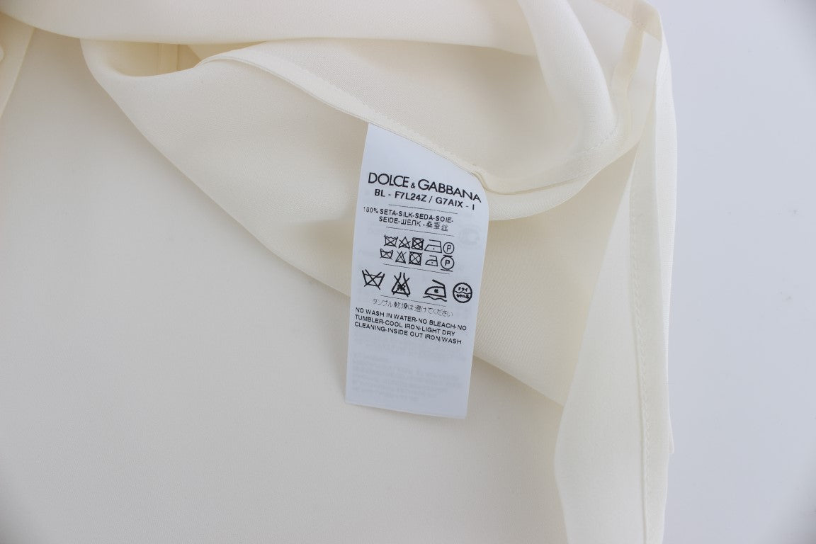 Weißes T-Shirt-Oberteil aus Seidenbluse mit Pailletten