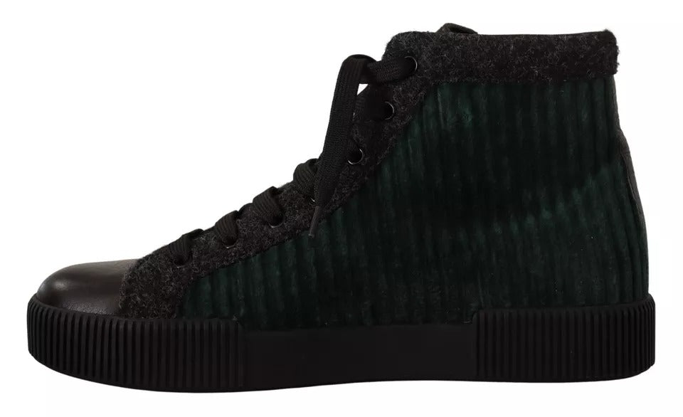 Grüne Cord High Tops Sneakers Herren Freizeitschuhe