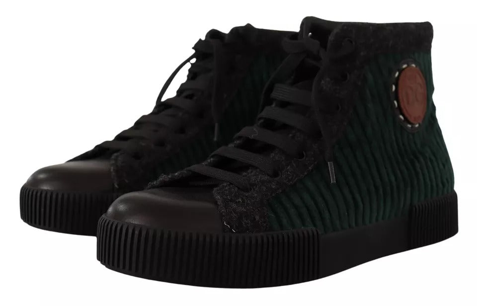 Grüne Cord High Tops Sneakers Herren Freizeitschuhe