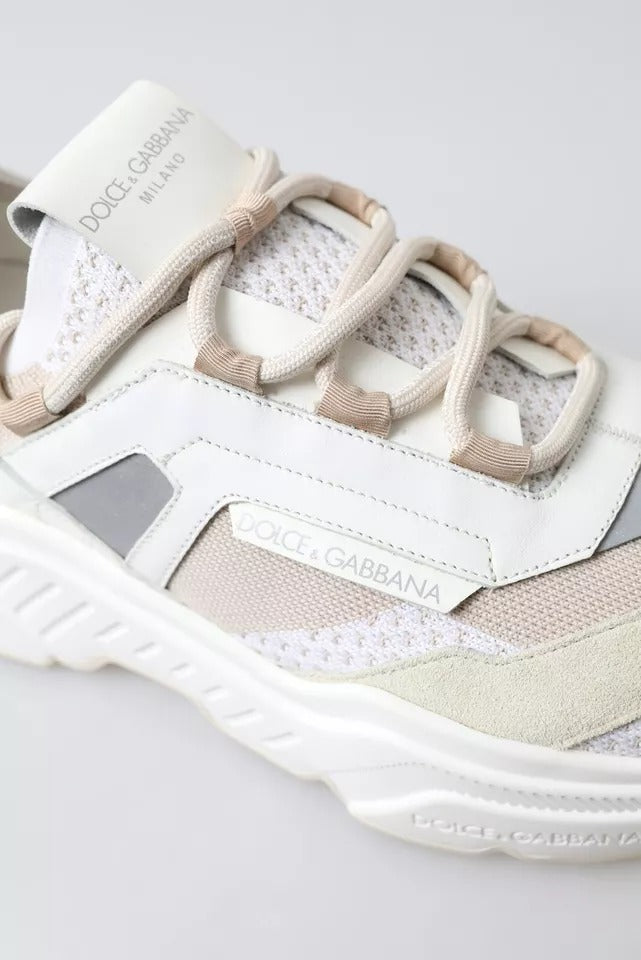 Weiß Beige Leder Sport DAYMASTER Schuhe Sneakers