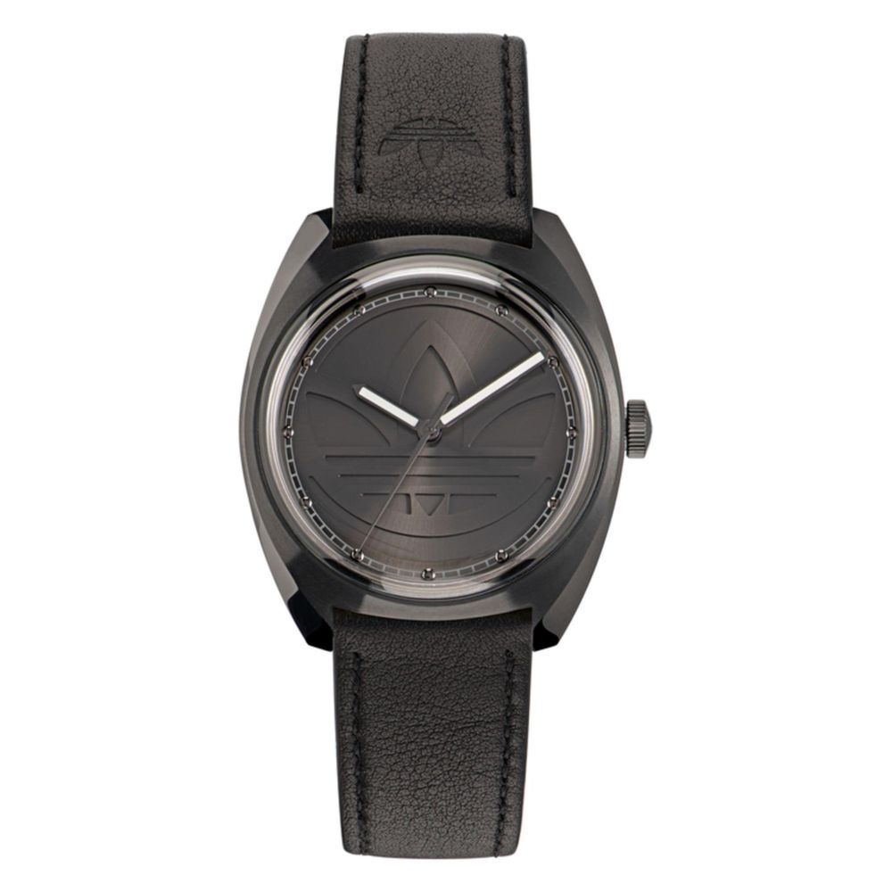 Schwarze Lederuhr