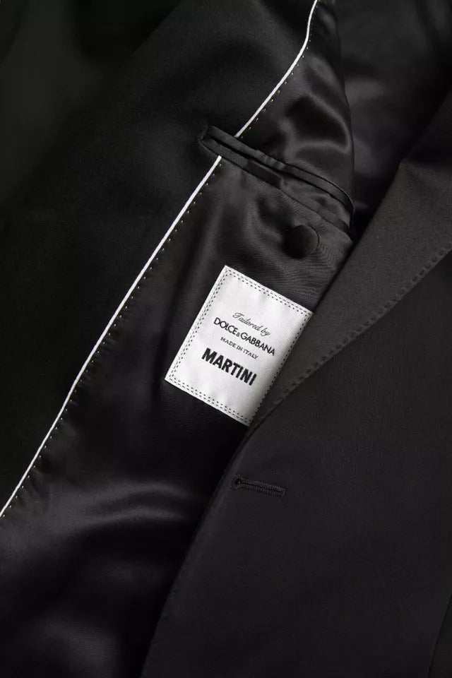 Schwarzer einreihiger MARTINI-Blazer aus Wolle