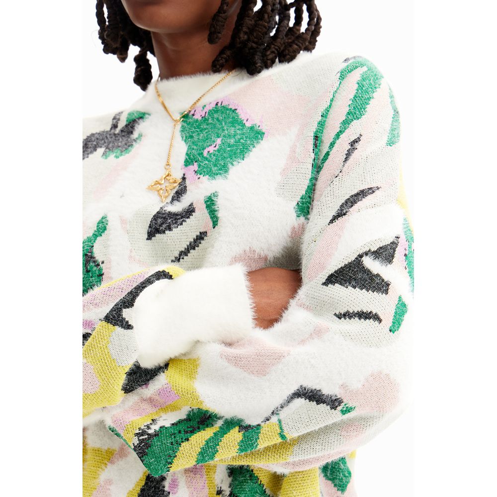 Cremefarbener Polyamidpullover
