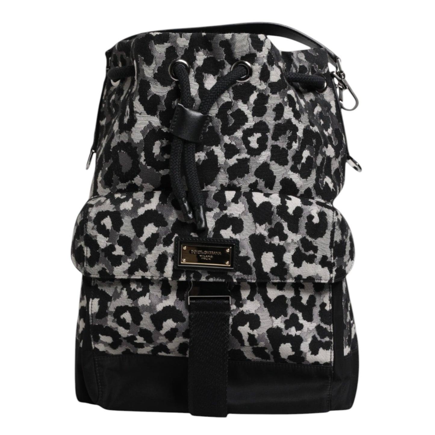 Mehrfarbige Hobo-Umhängetasche aus Jacquard mit Leopardenmuster