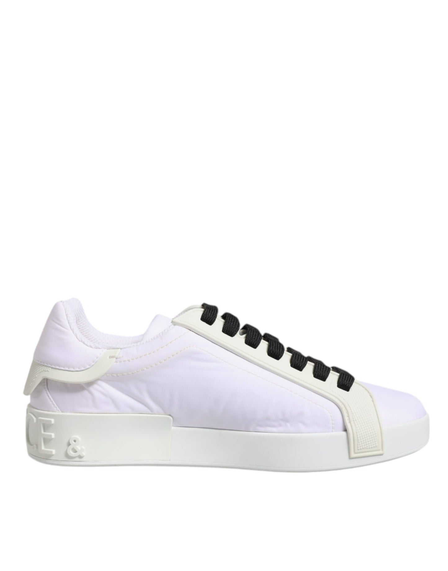 Weiße niedrige Sneakers aus Nylon und Leder