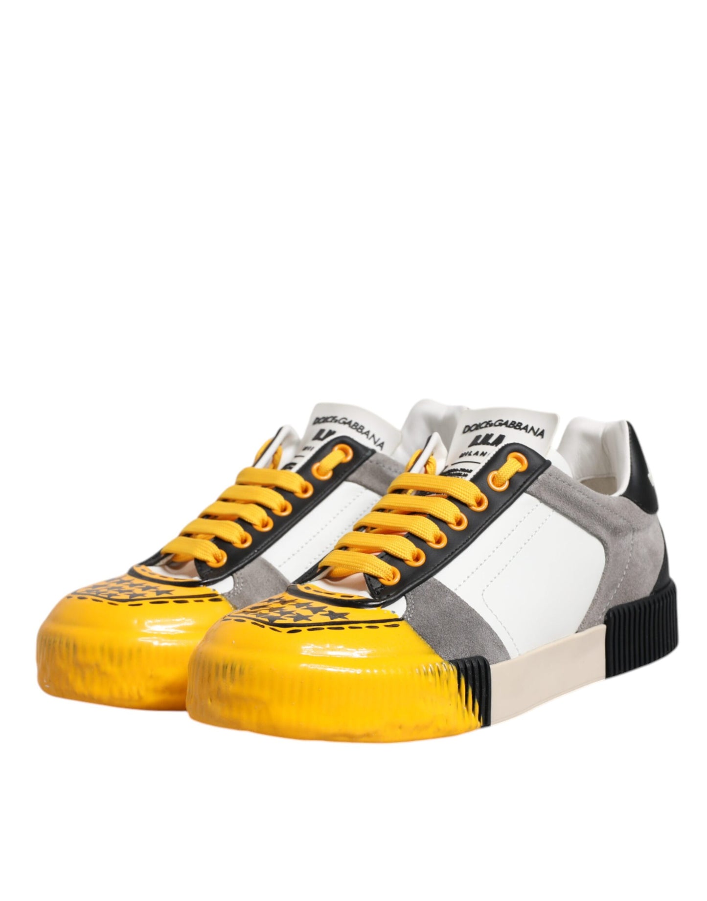 Mehrfarbige DNA Low Top Sneakers aus Leder