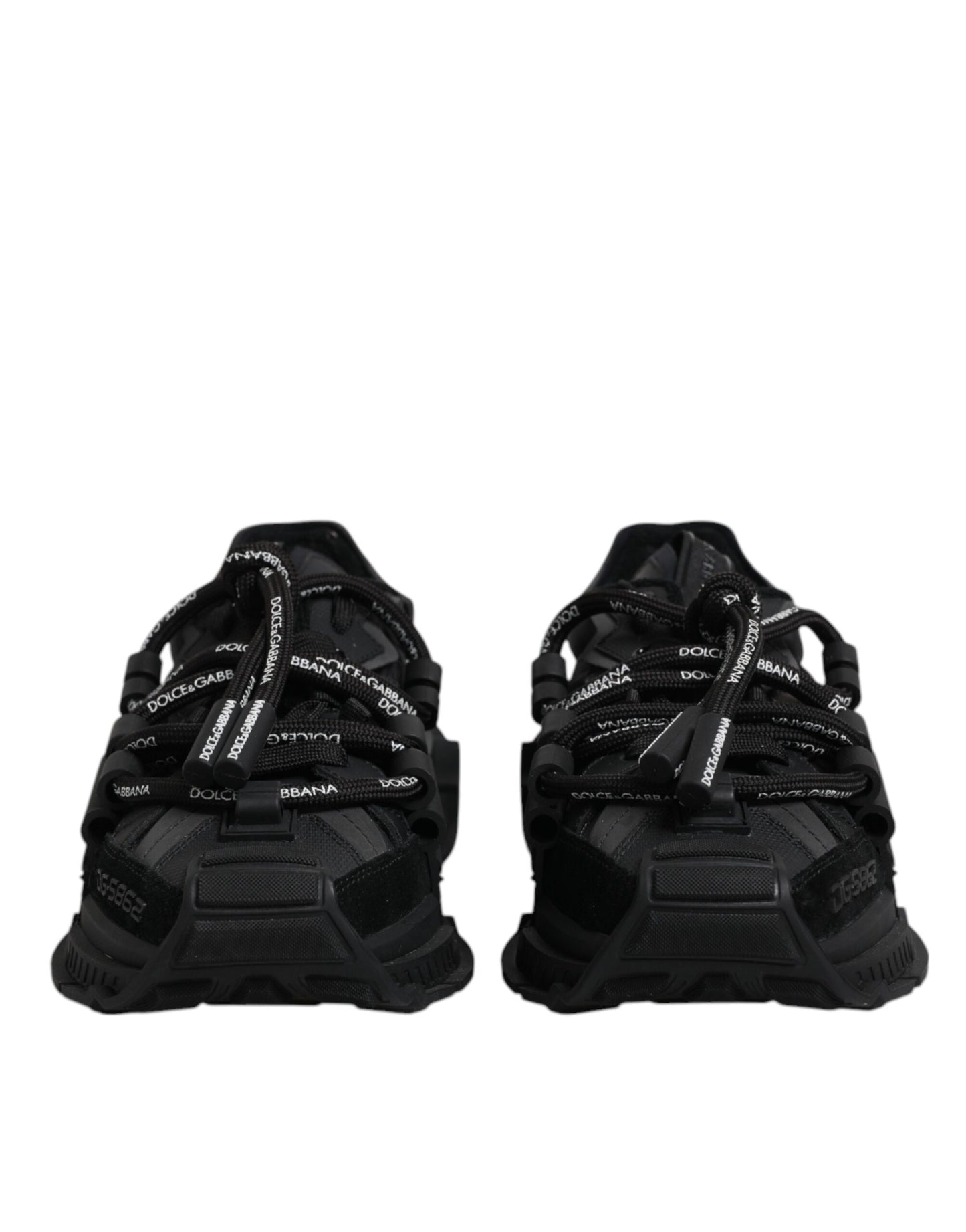 Schwarze Low Top Space Schnür-Sneakers