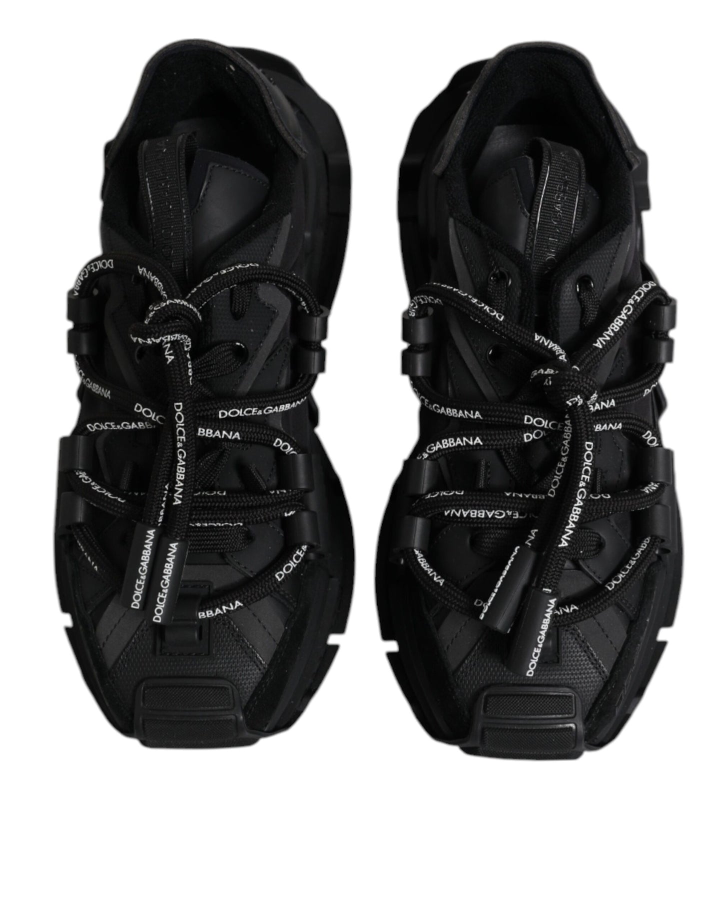 Schwarze Low Top Space Schnür-Sneakers