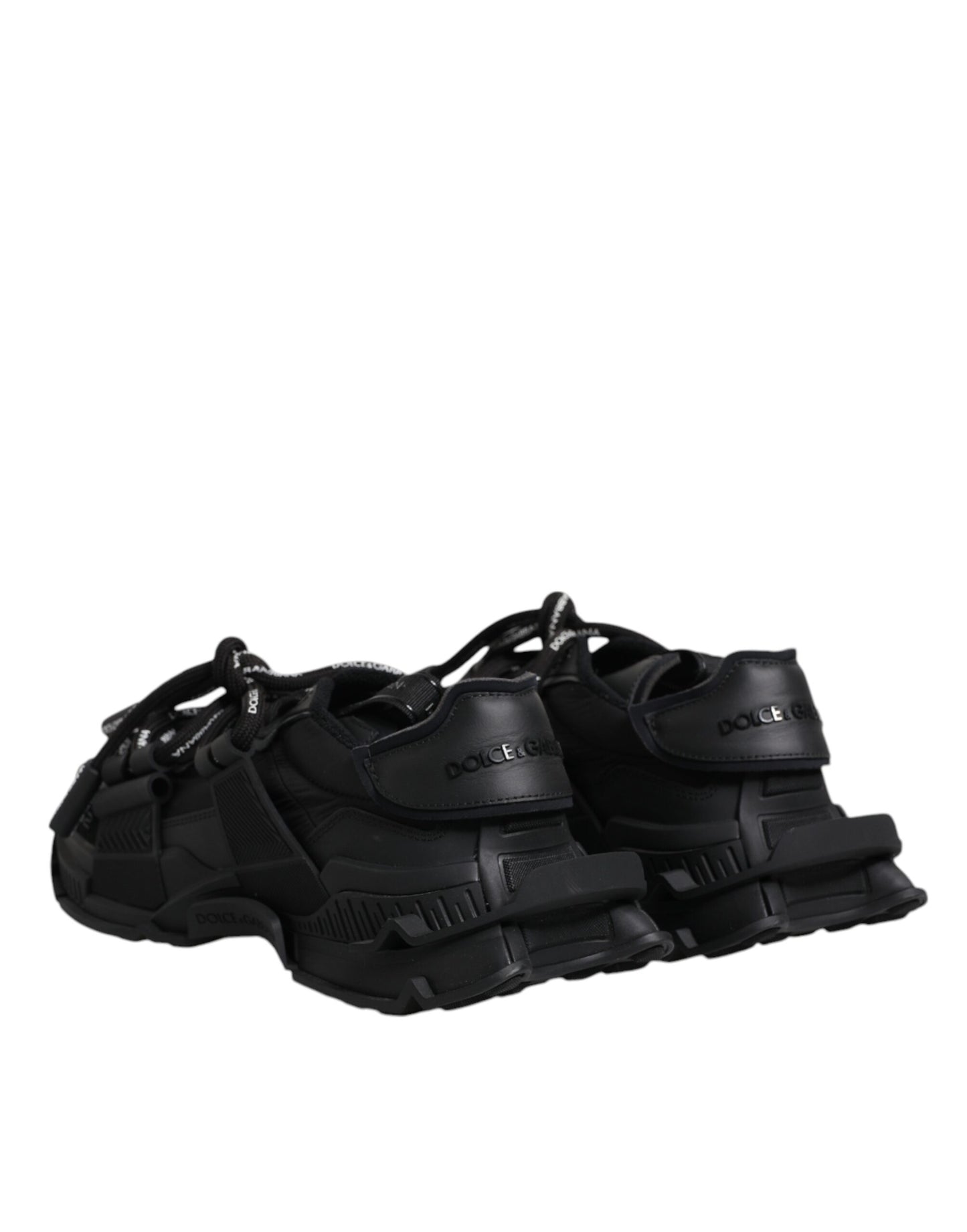 Schwarze Low Top Space Schnür-Sneakers