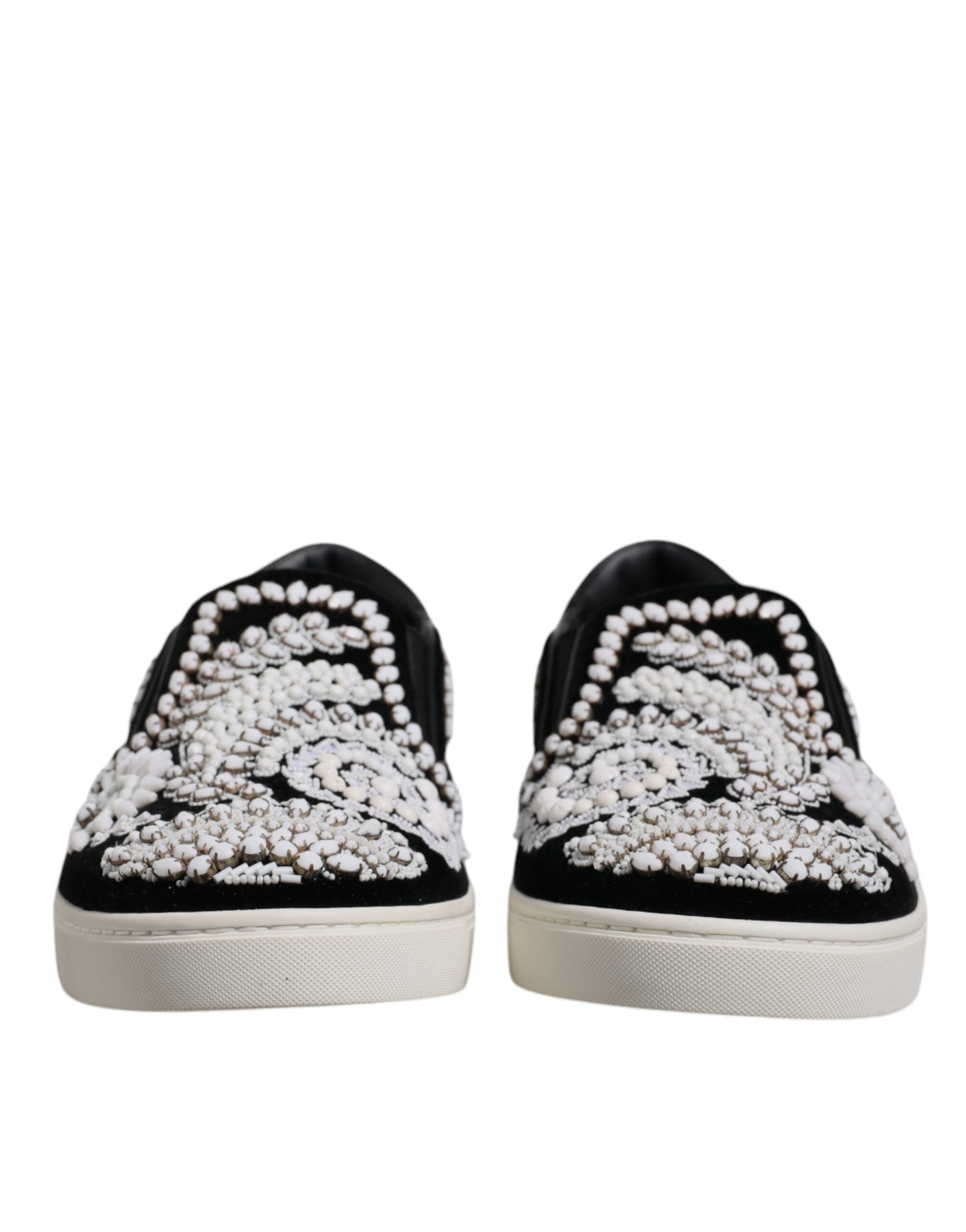Schwarze, verzierte London-Schlupfschuhe für Herren