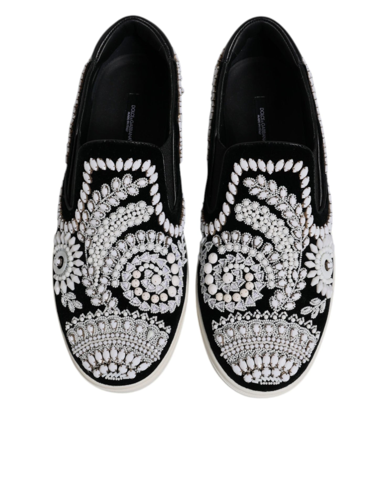 Schwarze, verzierte London-Schlupfschuhe für Herren