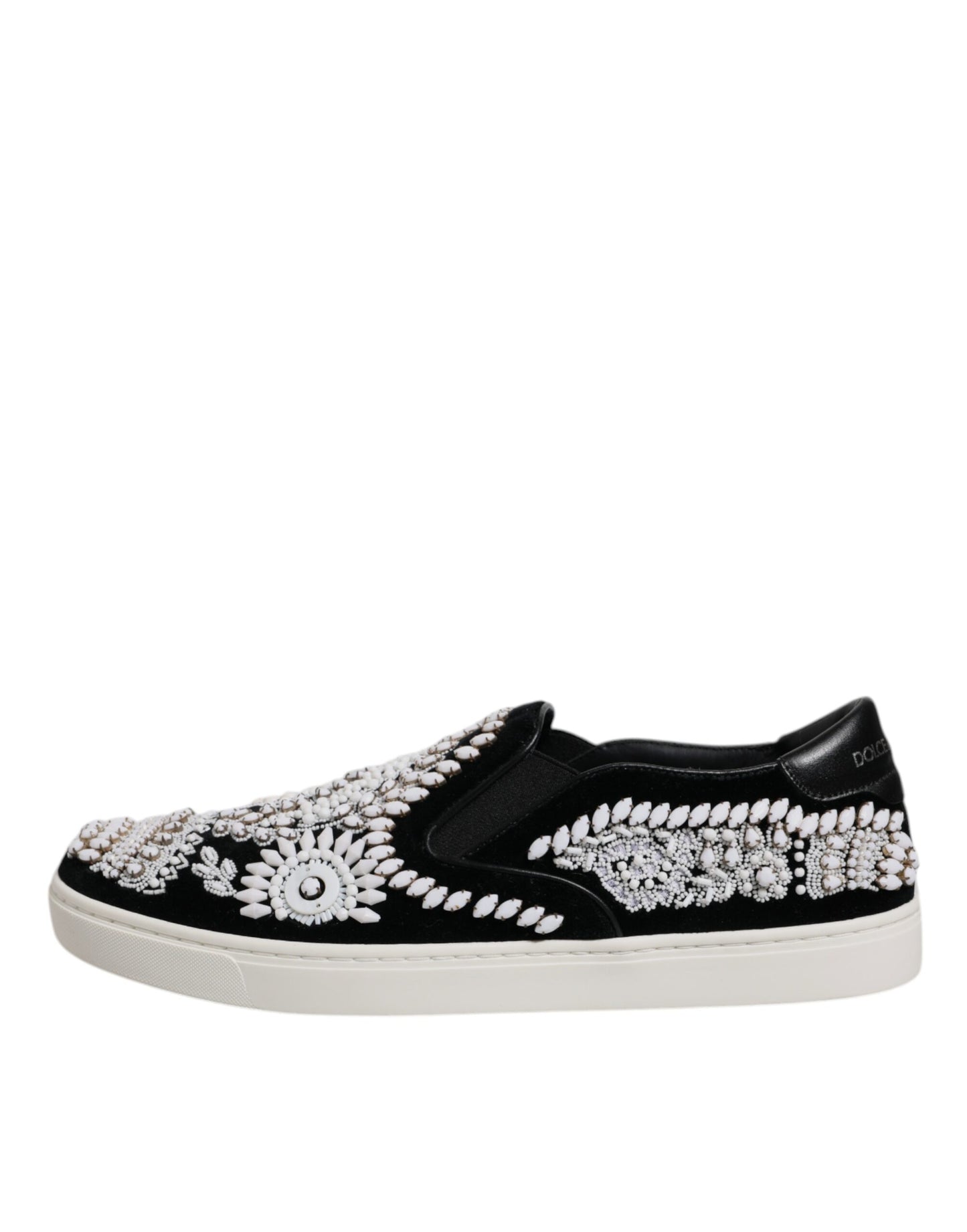 Schwarze, verzierte London-Schlupfschuhe für Herren