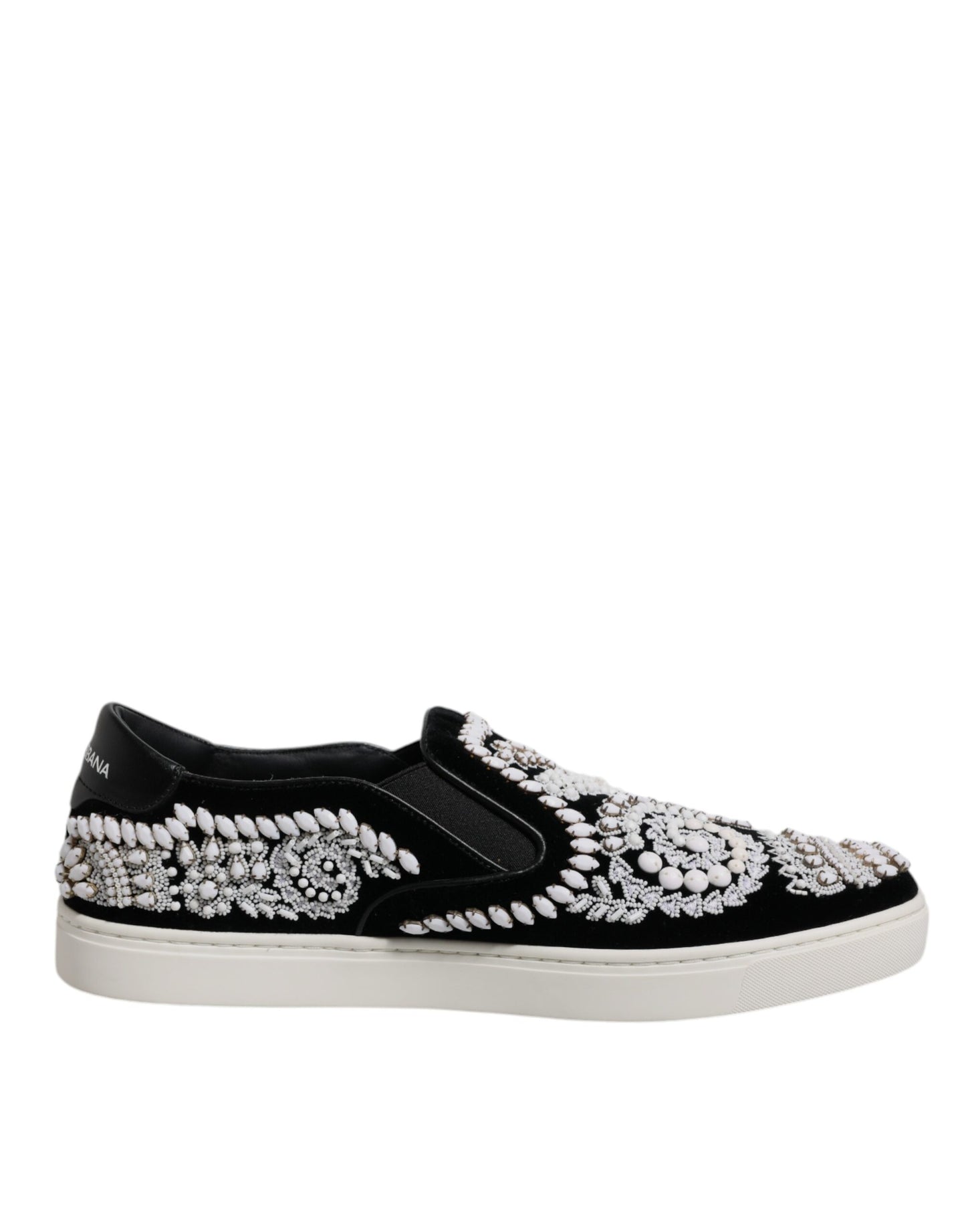 Schwarze, verzierte London-Schlupfschuhe für Herren