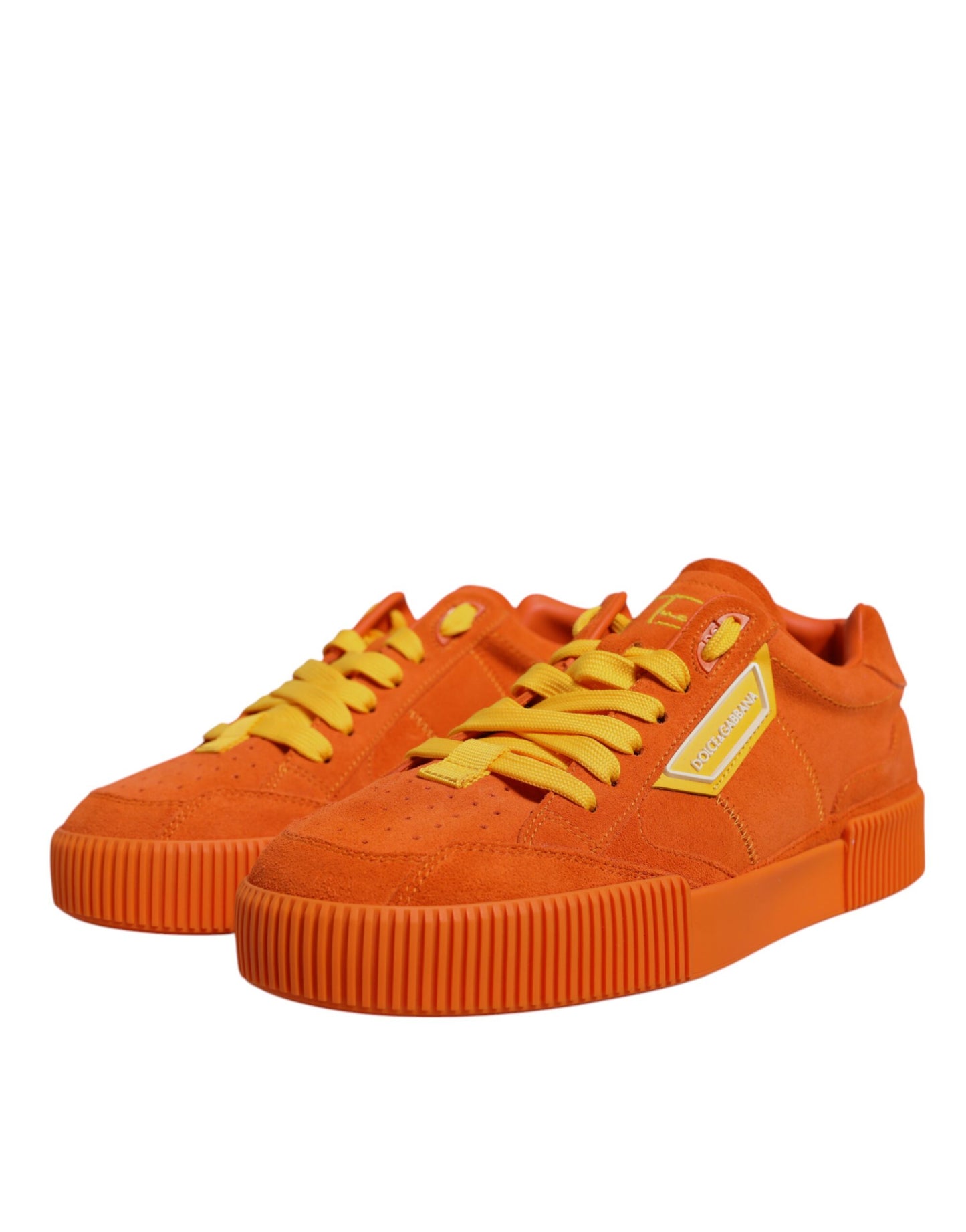 Orange Miami Leder Low Top Sneakers Schuhe