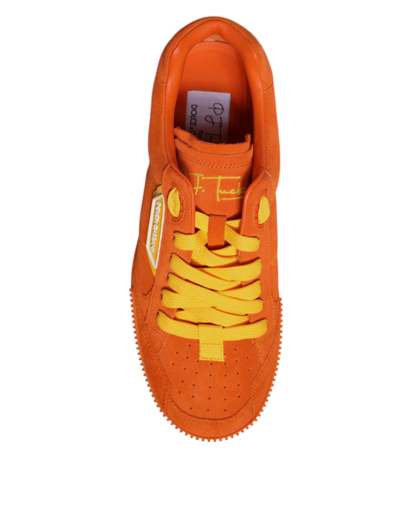 Orange Miami Leder Low Top Sneakers Schuhe