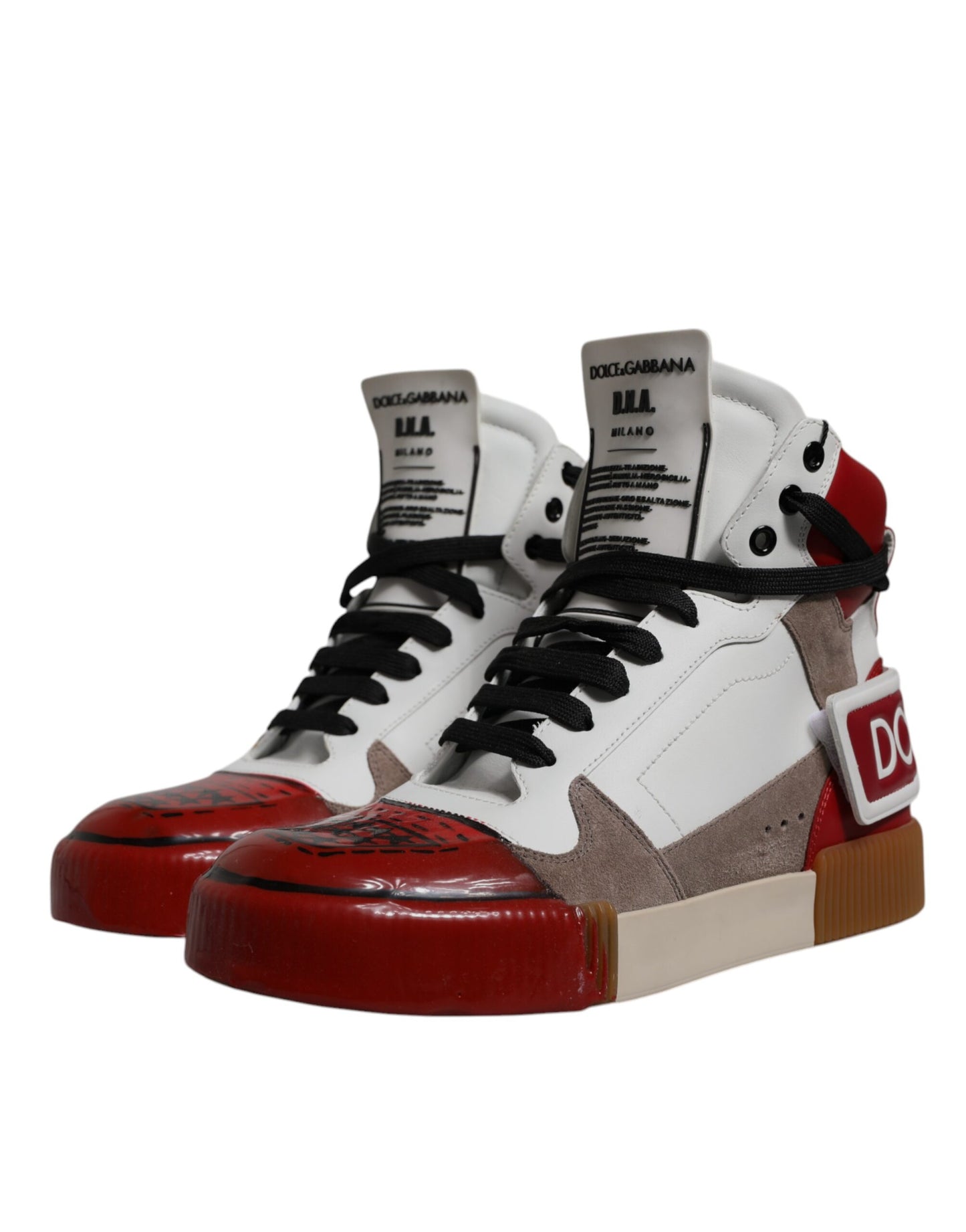 Mehrfarbige High-Top-Sneakers aus Leder