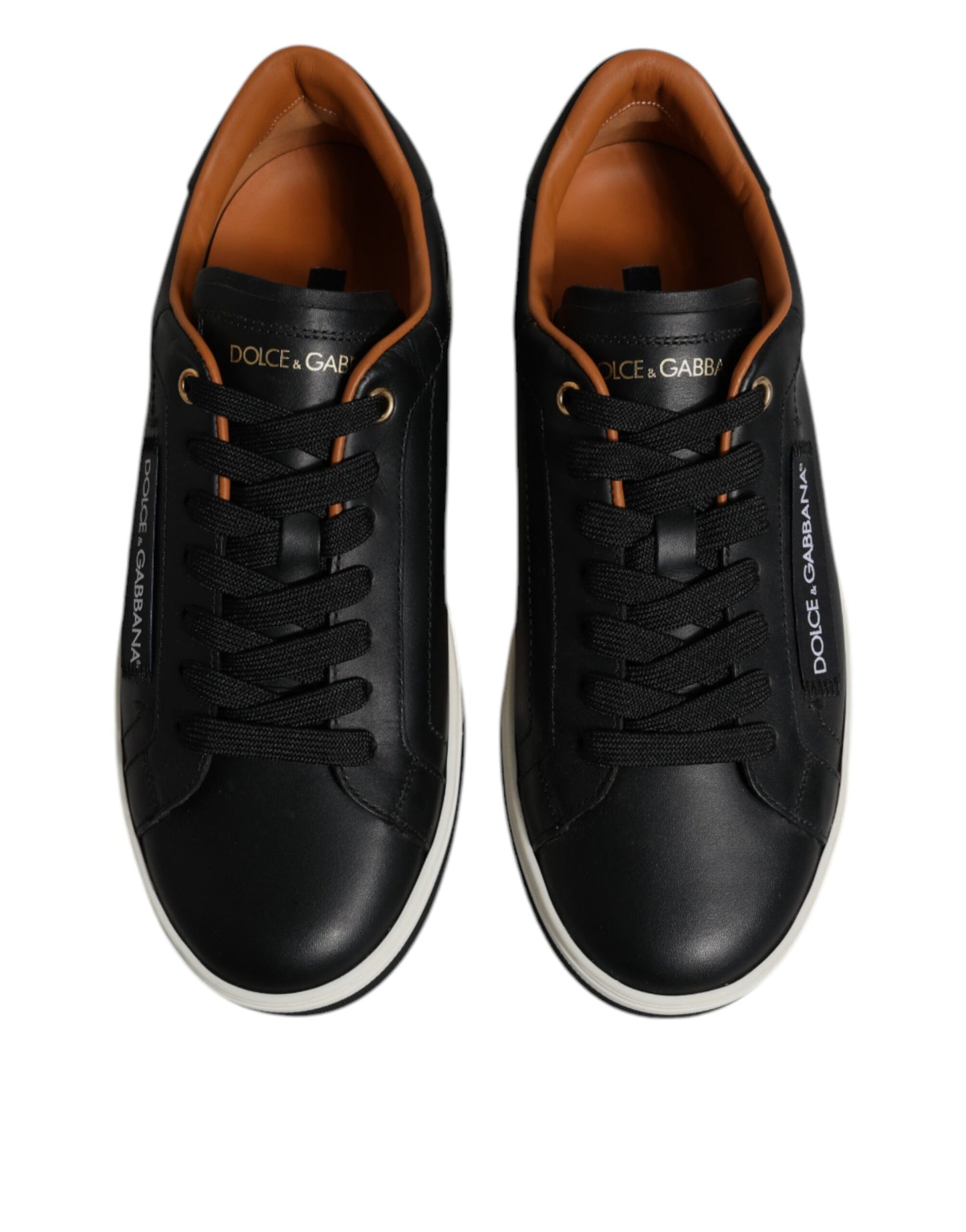 Schwarze Leder Low Top Herren Sneakers Schuhe