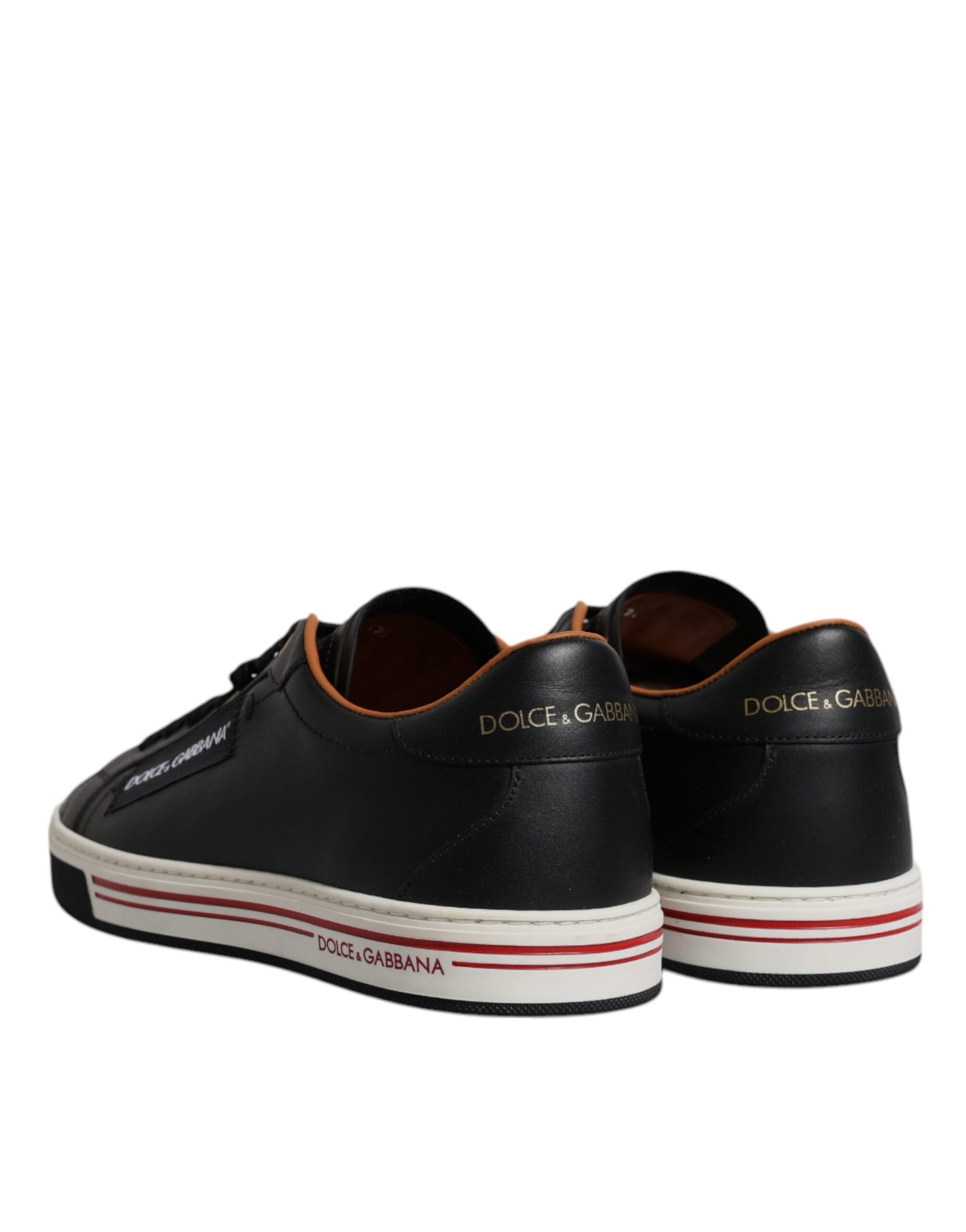 Schwarze Leder Low Top Herren Sneakers Schuhe