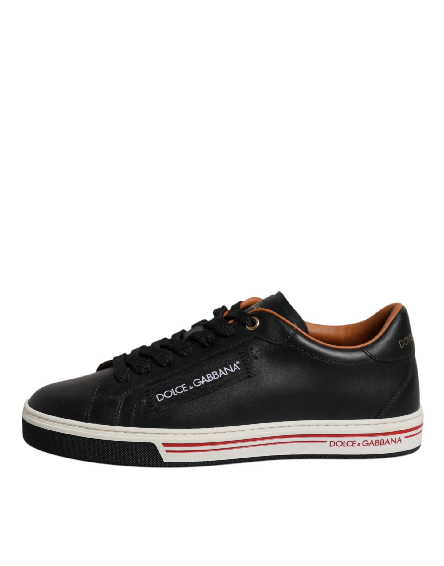 Schwarze Leder Low Top Herren Sneakers Schuhe