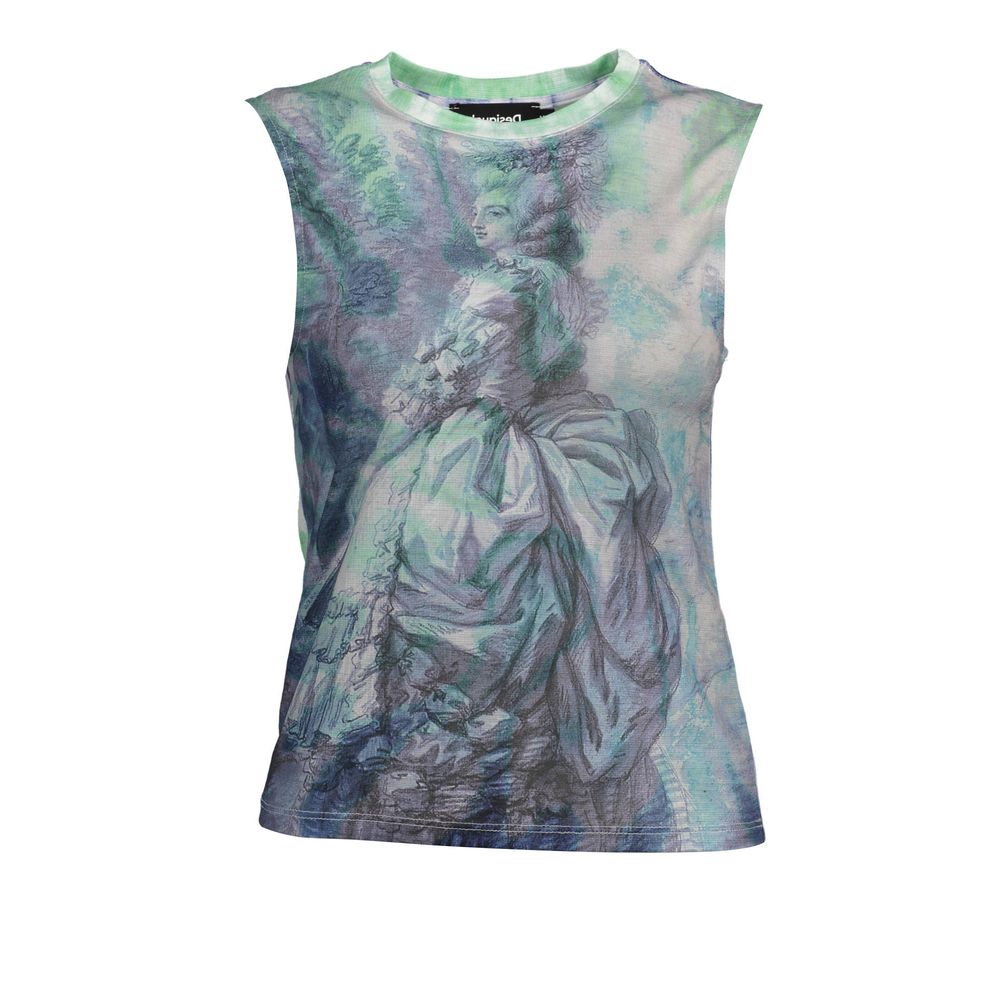 Hellblaues Polyester-Damentop