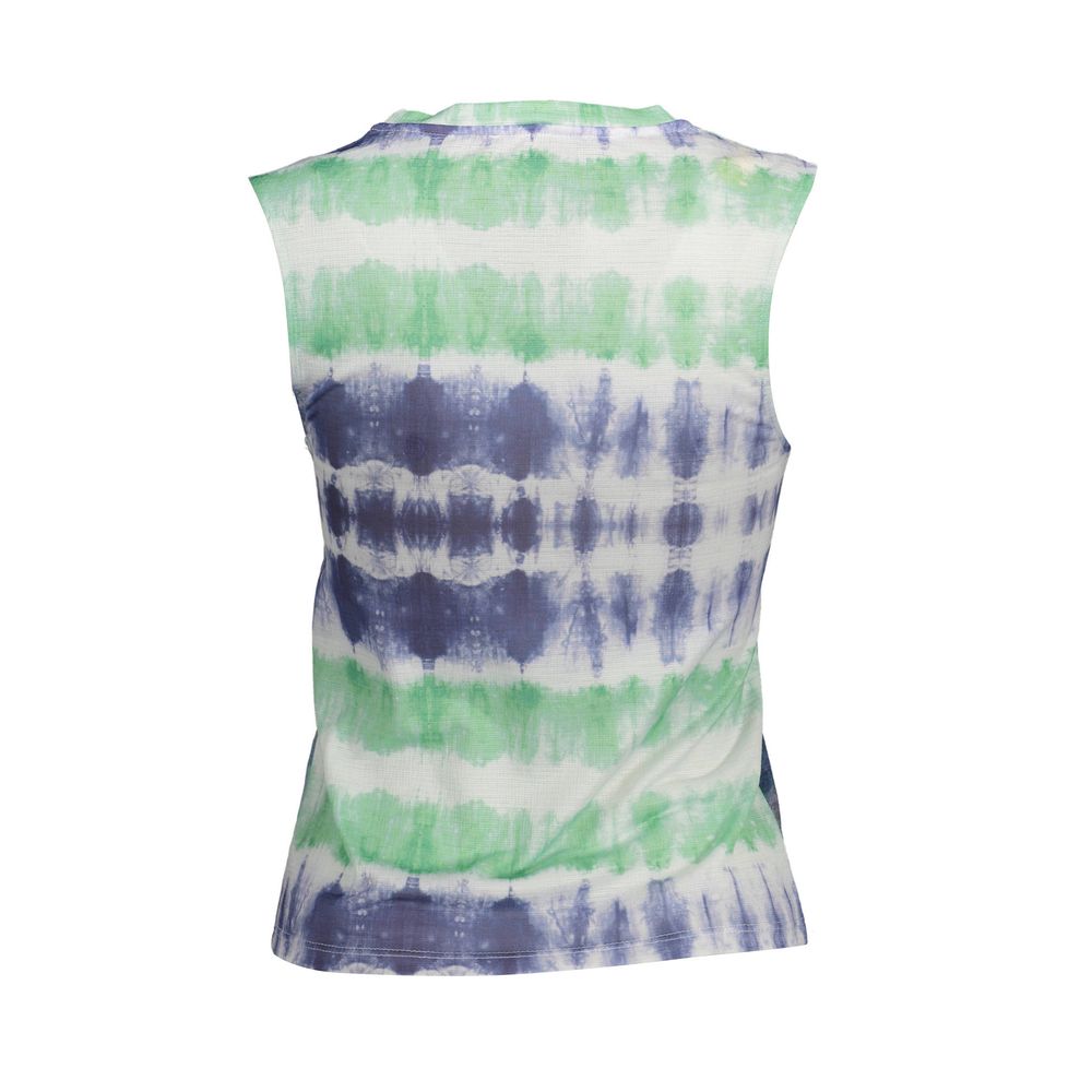 Hellblaues Polyester-Damentop