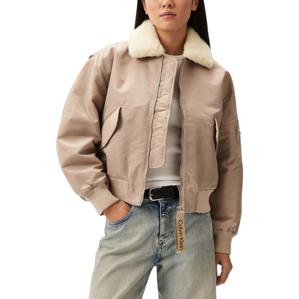 Beige Polyester Jacken & Mäntel