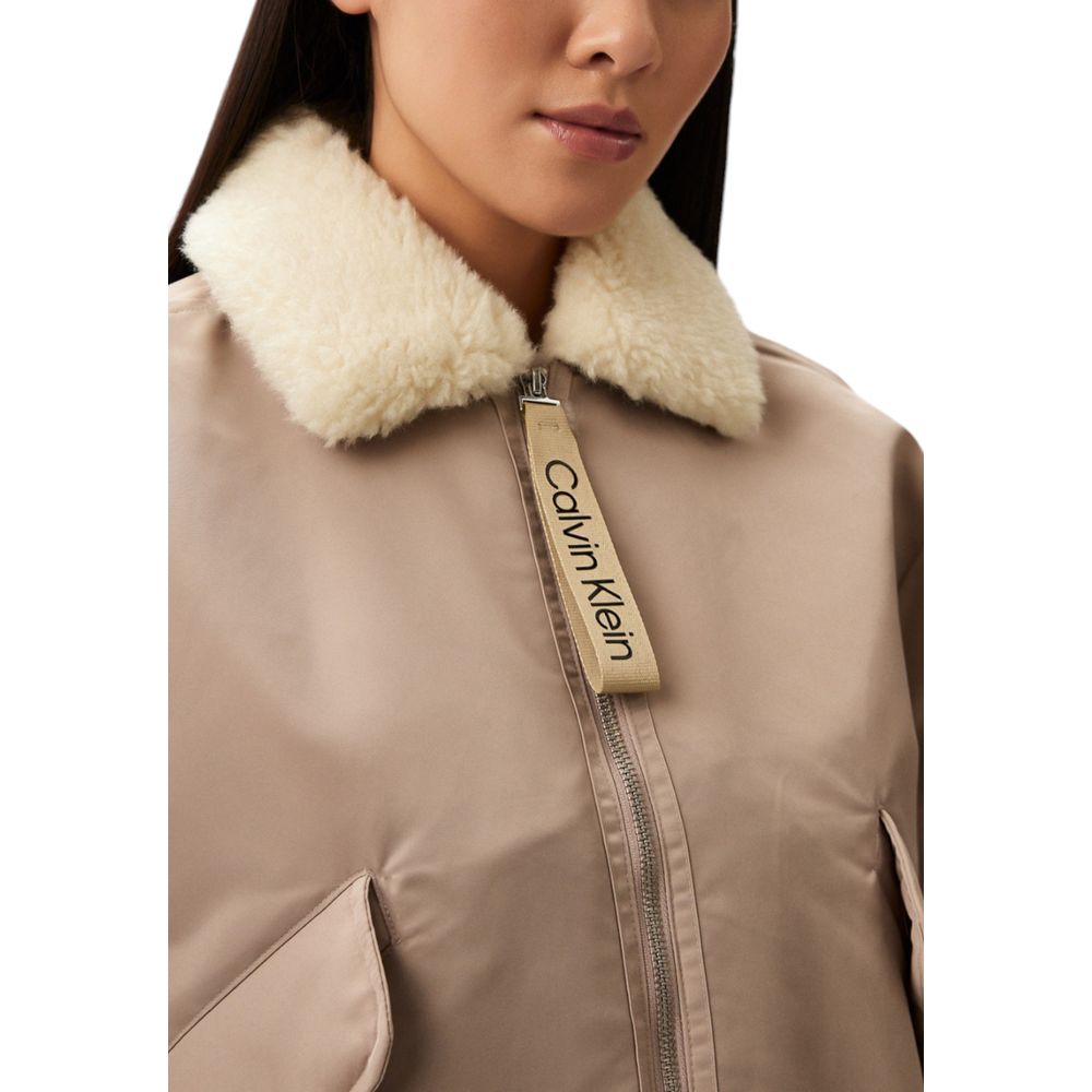 Beige Polyester Jacken & Mäntel