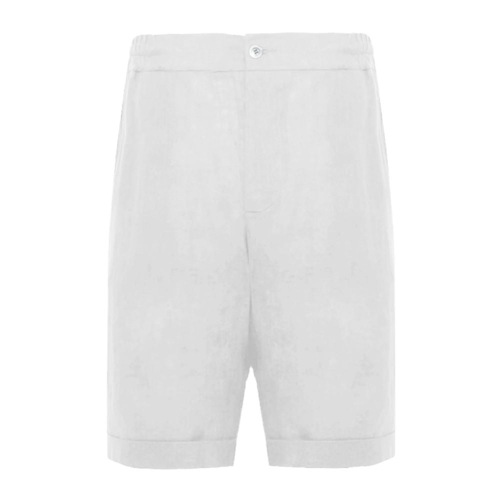 Weiße Leinenshorts