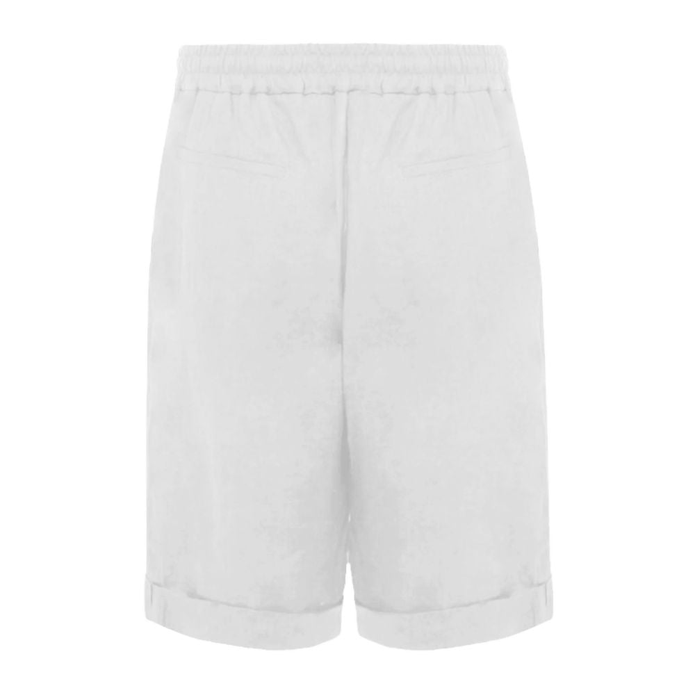 Weiße Leinenshorts