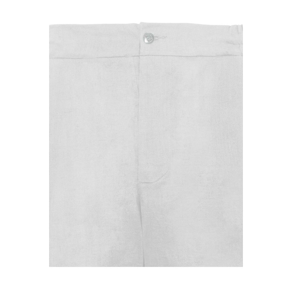 Weiße Leinenshorts