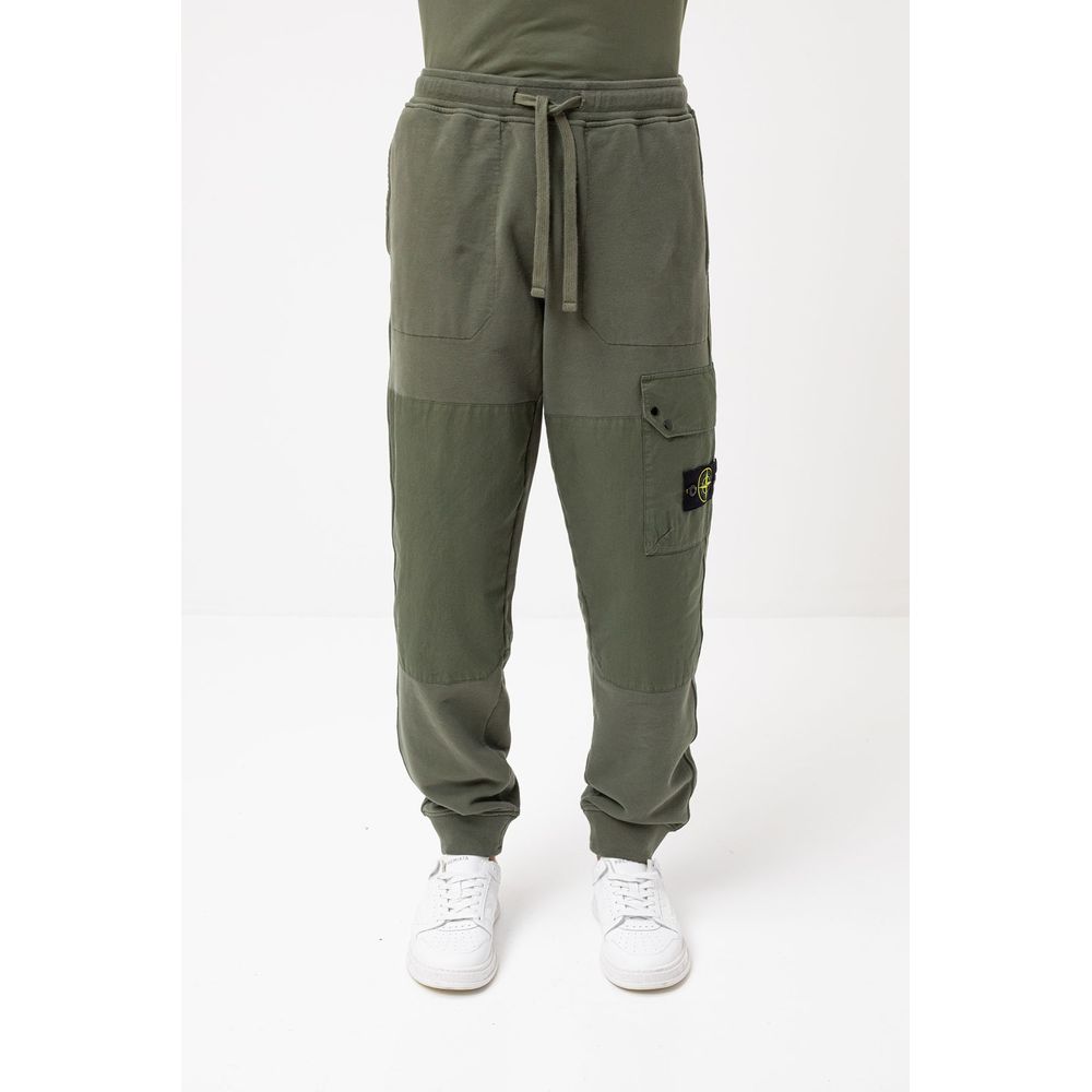 Green Cotton Men Trouser