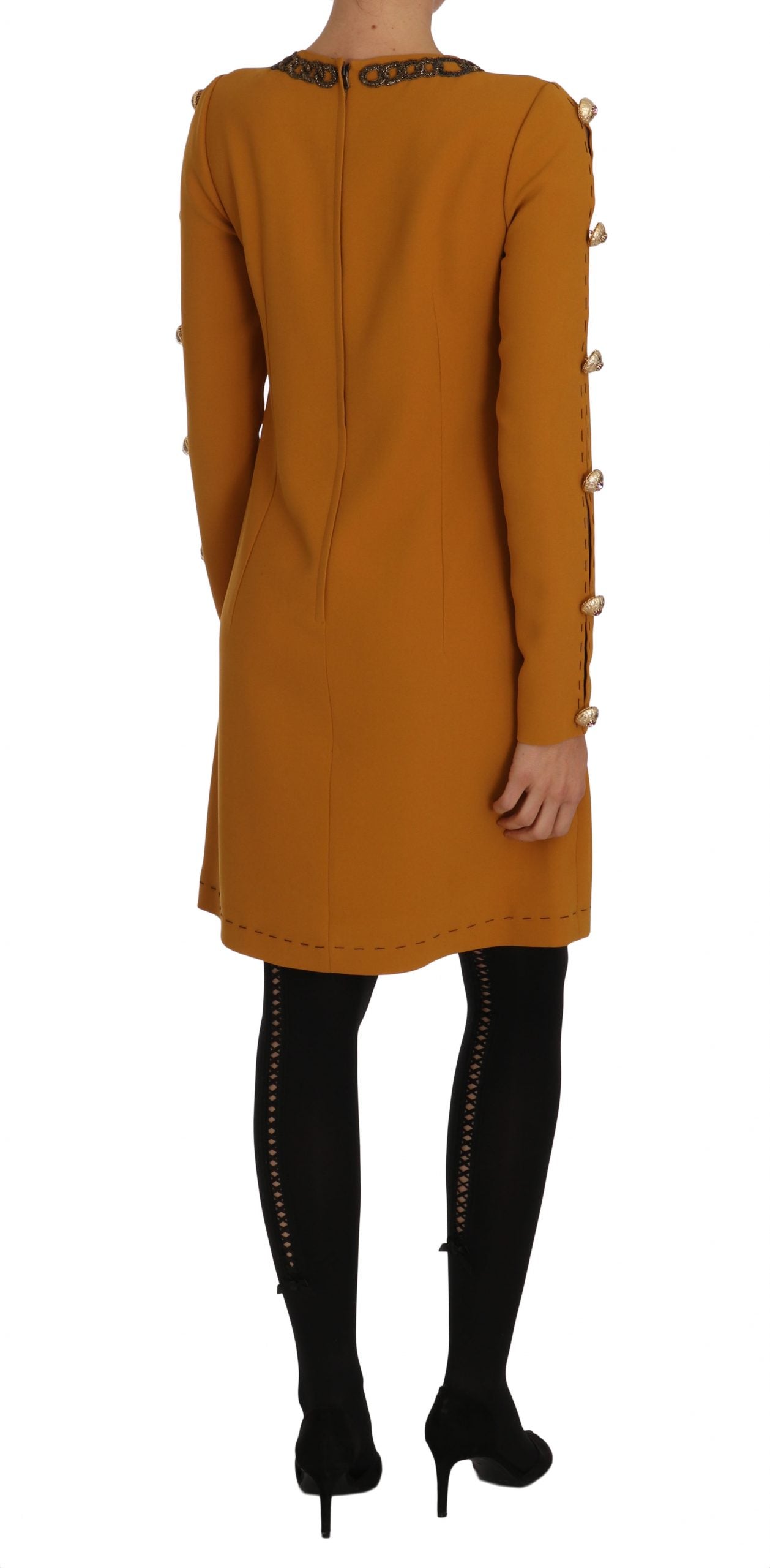 Braunes Minikleid mit Kristallverzierung