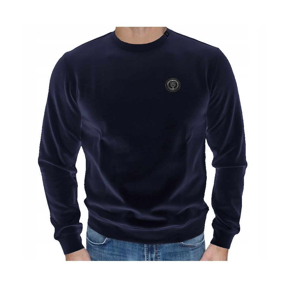 Blauer Baumwollpullover
