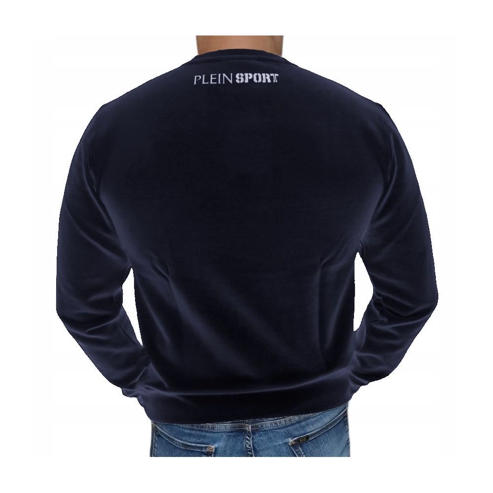 Blauer Baumwollpullover