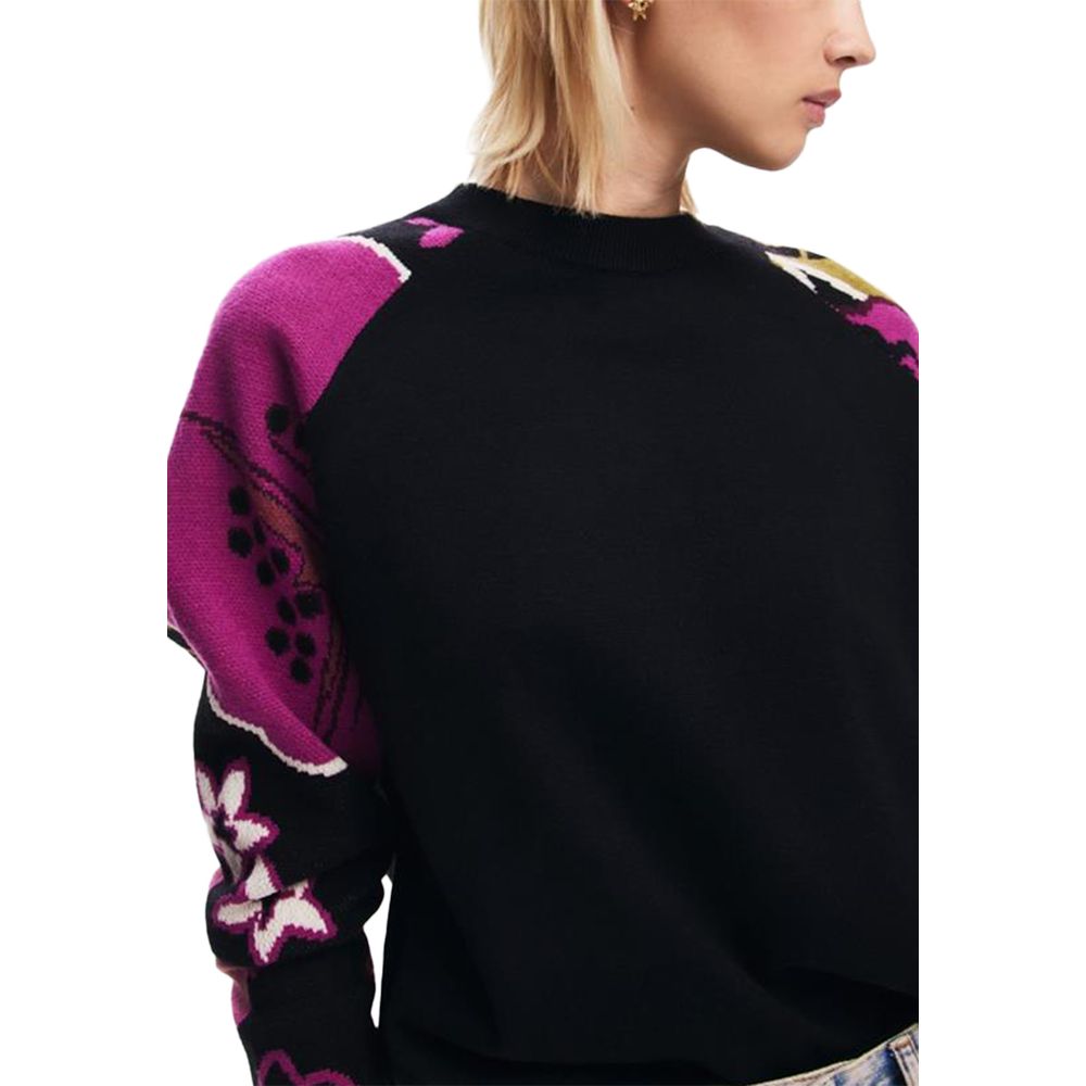 Schwarzer Polyamidpullover